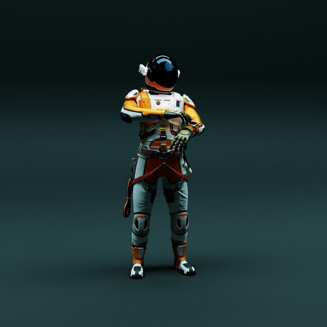 Sci-fi astronaut  3D model_3