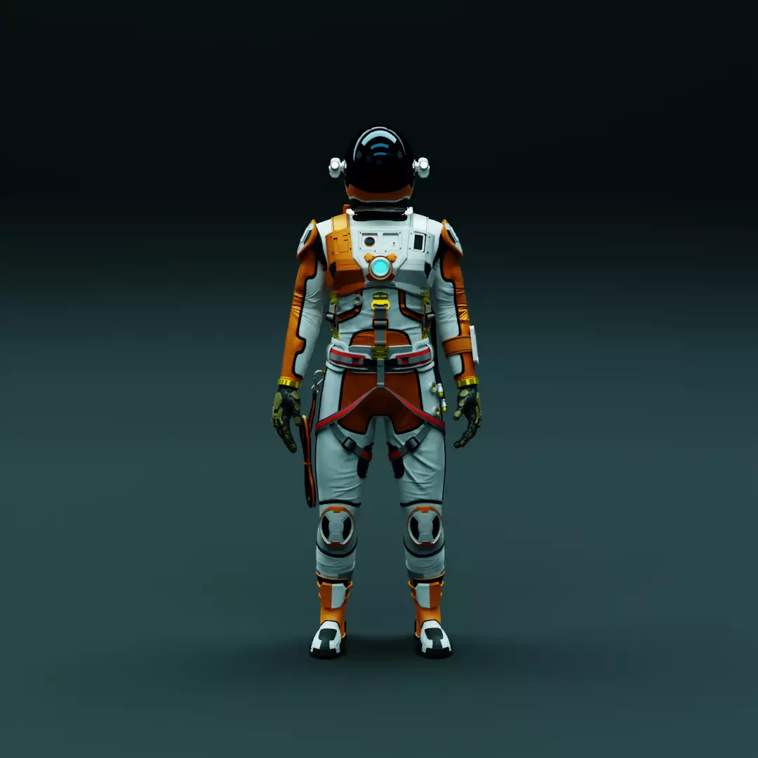 Sci-fi astronaut  3D model_0
