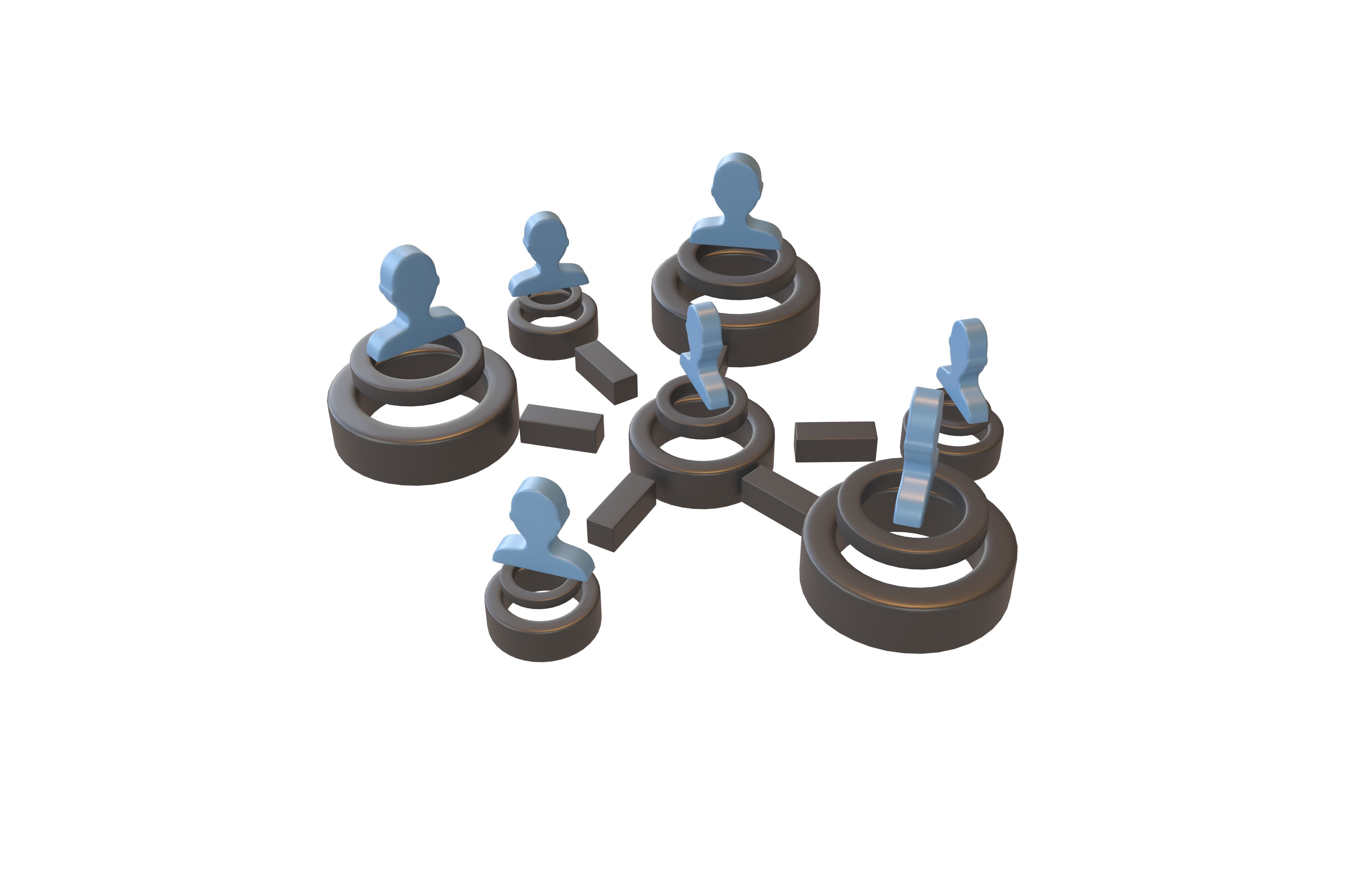 Network Connection Icon v2 001 Low-poly 3D model_1