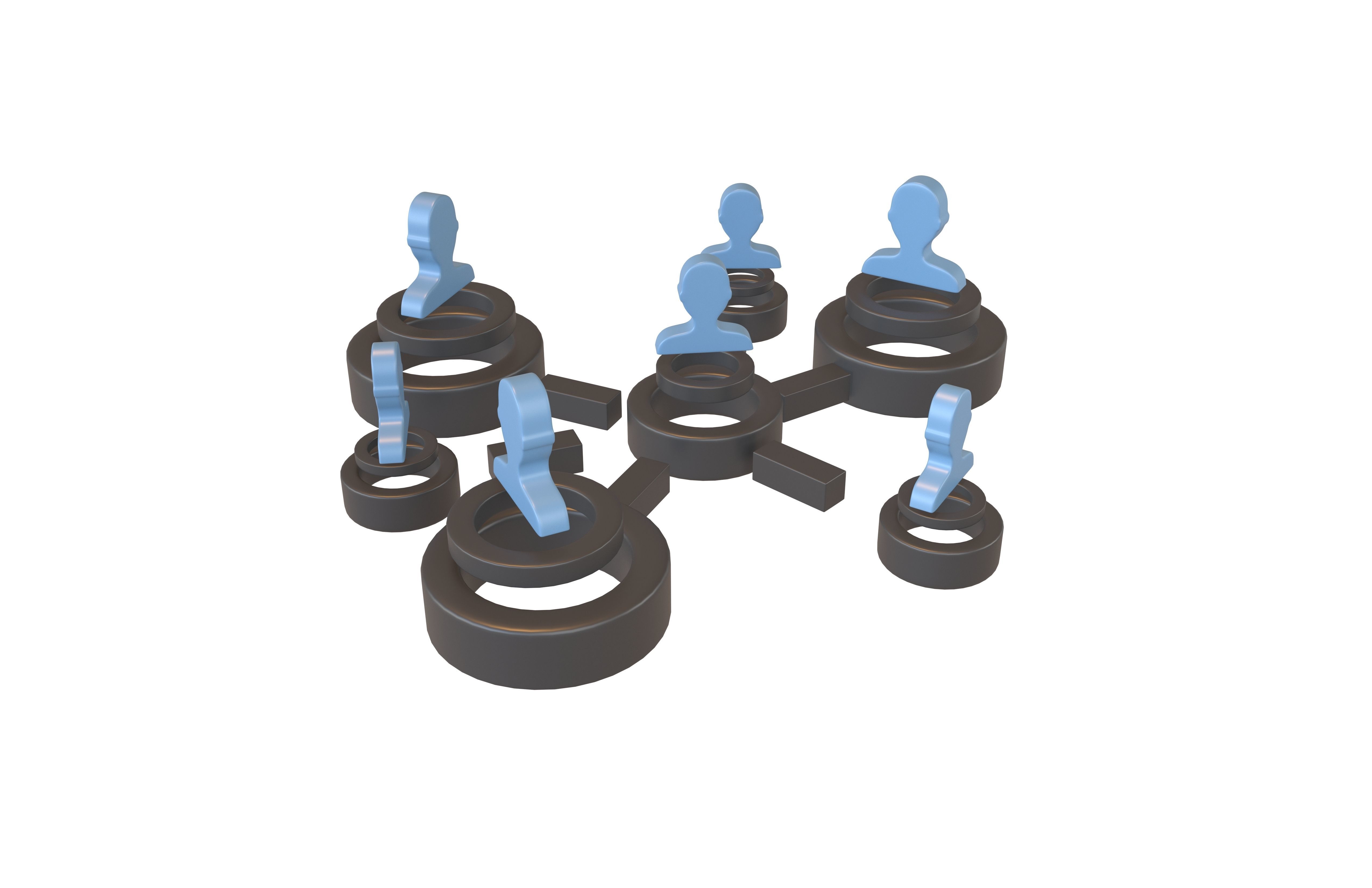 Network Connection Icon v2 001 Low-poly 3D model_2