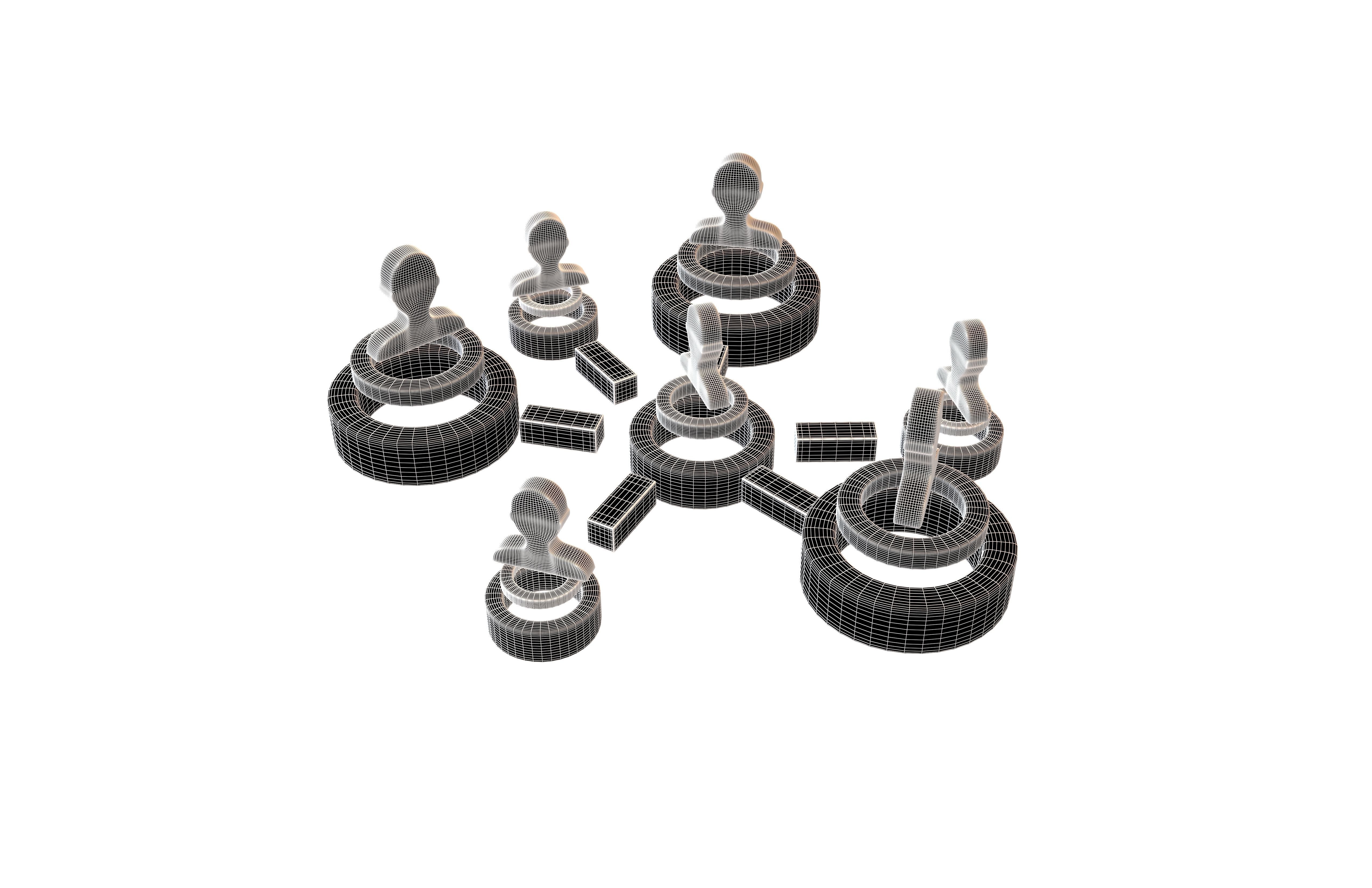 Network Connection Icon v2 001 Low-poly 3D model_7