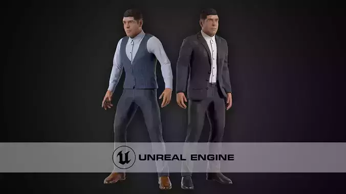 Man in Shirt Low-poly 3D model