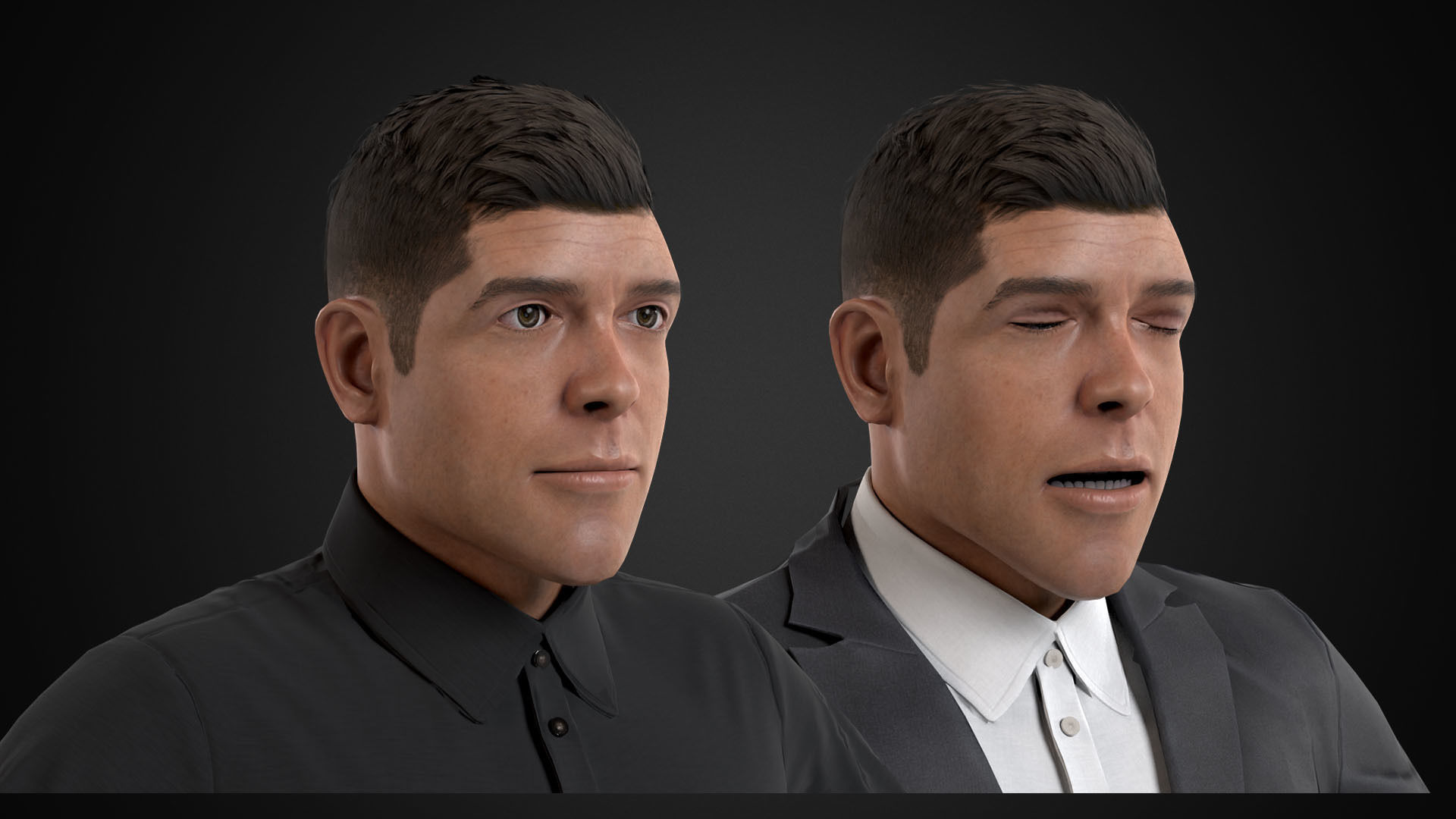 Man in Shirt Low-poly 3D model_10