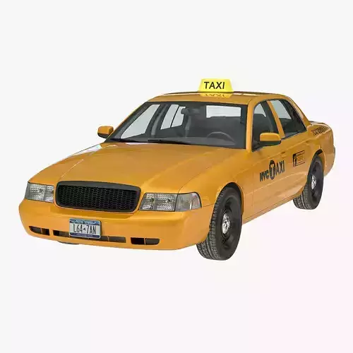 Generic Yellow Taxi Simple Interior 3D model