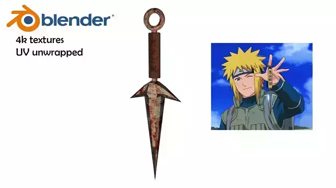 Kunai Ninja Weapon Low-poly 3D model