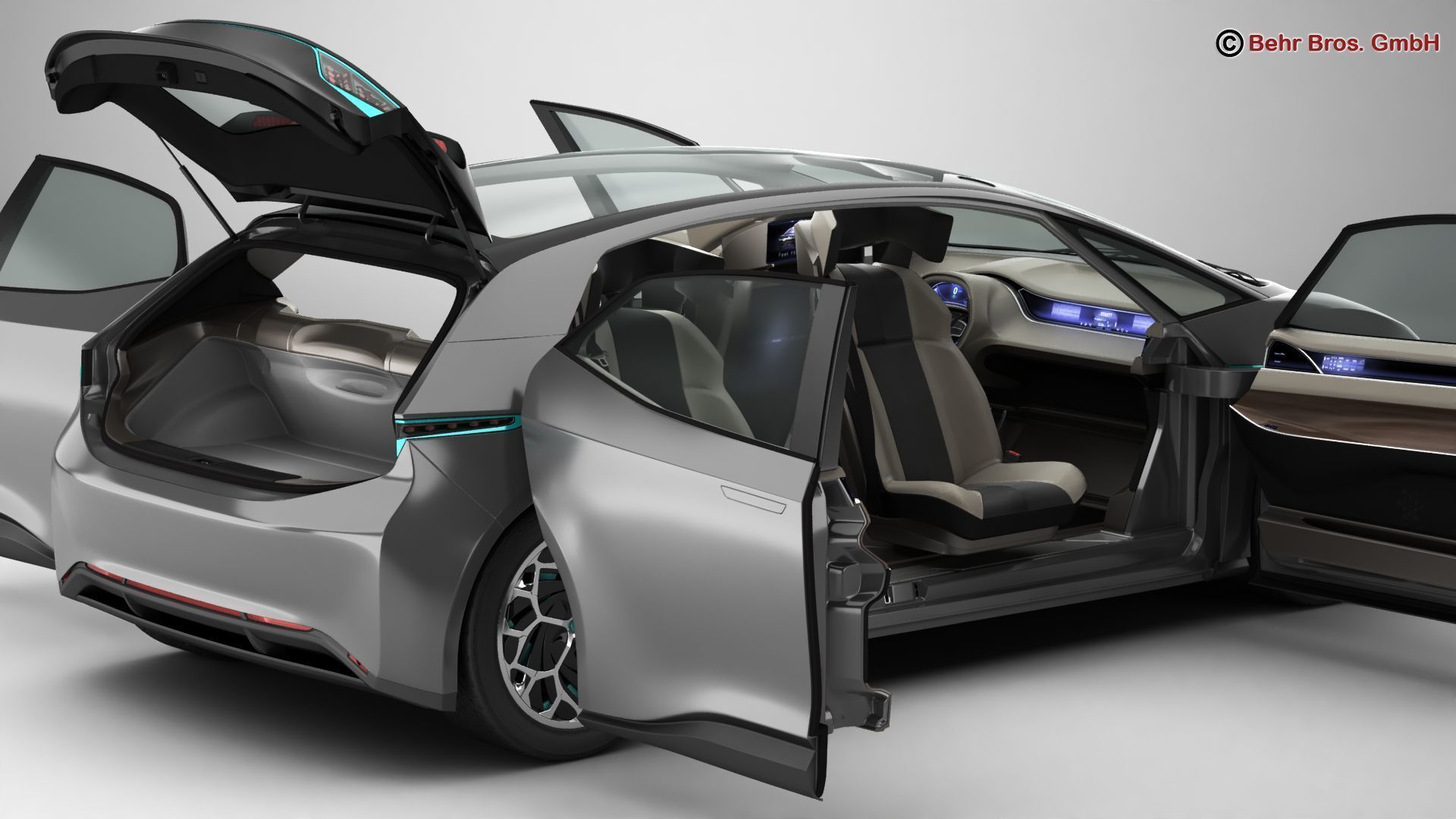 Generic Future EV 3D model_4