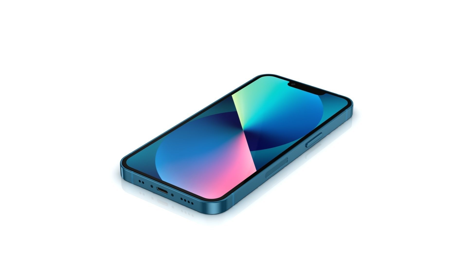 Apple iPhone 13 mini Blue Low-poly 3D model_9