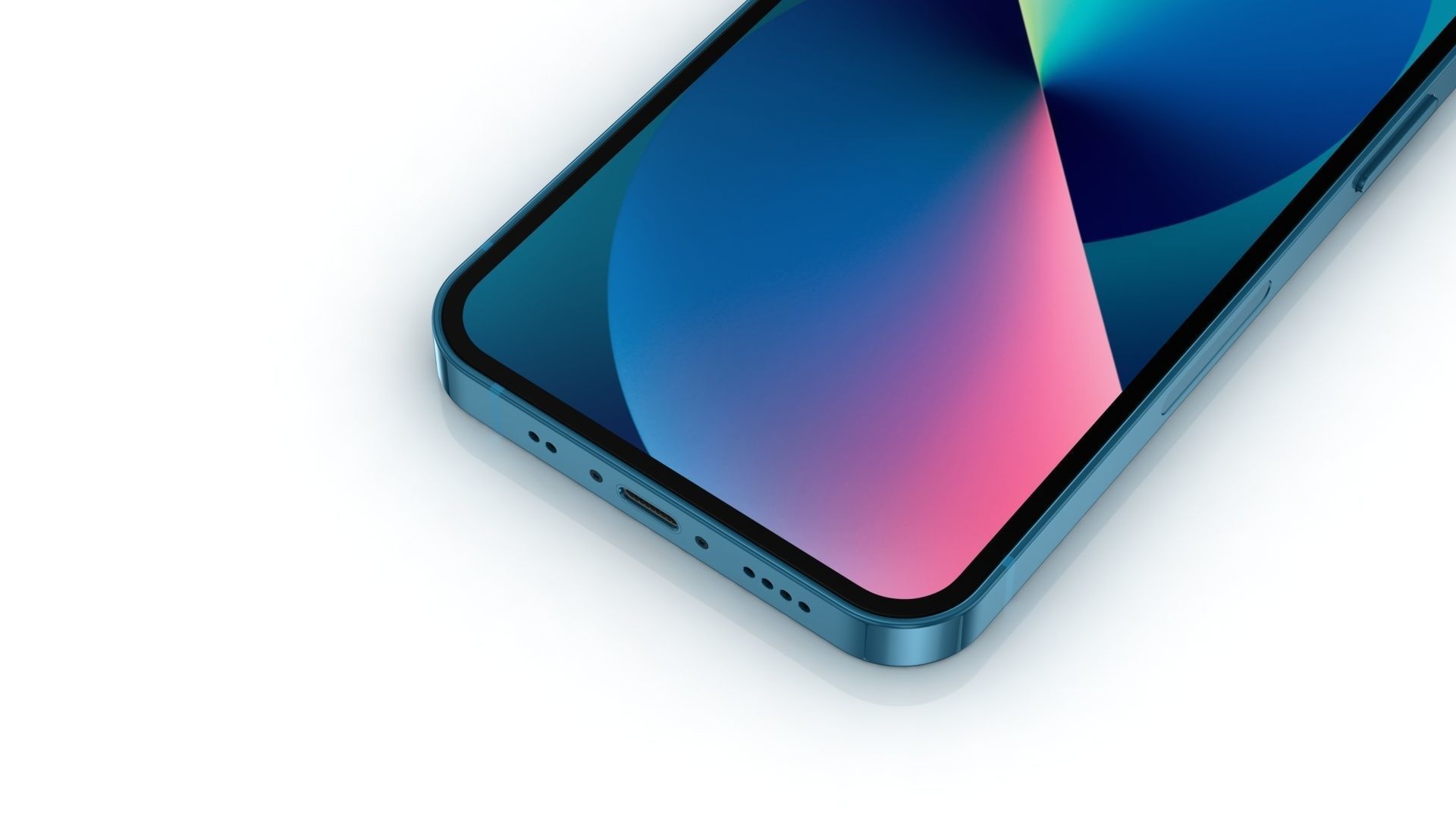 Apple iPhone 13 mini Blue Low-poly 3D model_10