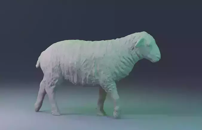 Realistic sheep optimized for printing  walking version 3D print model