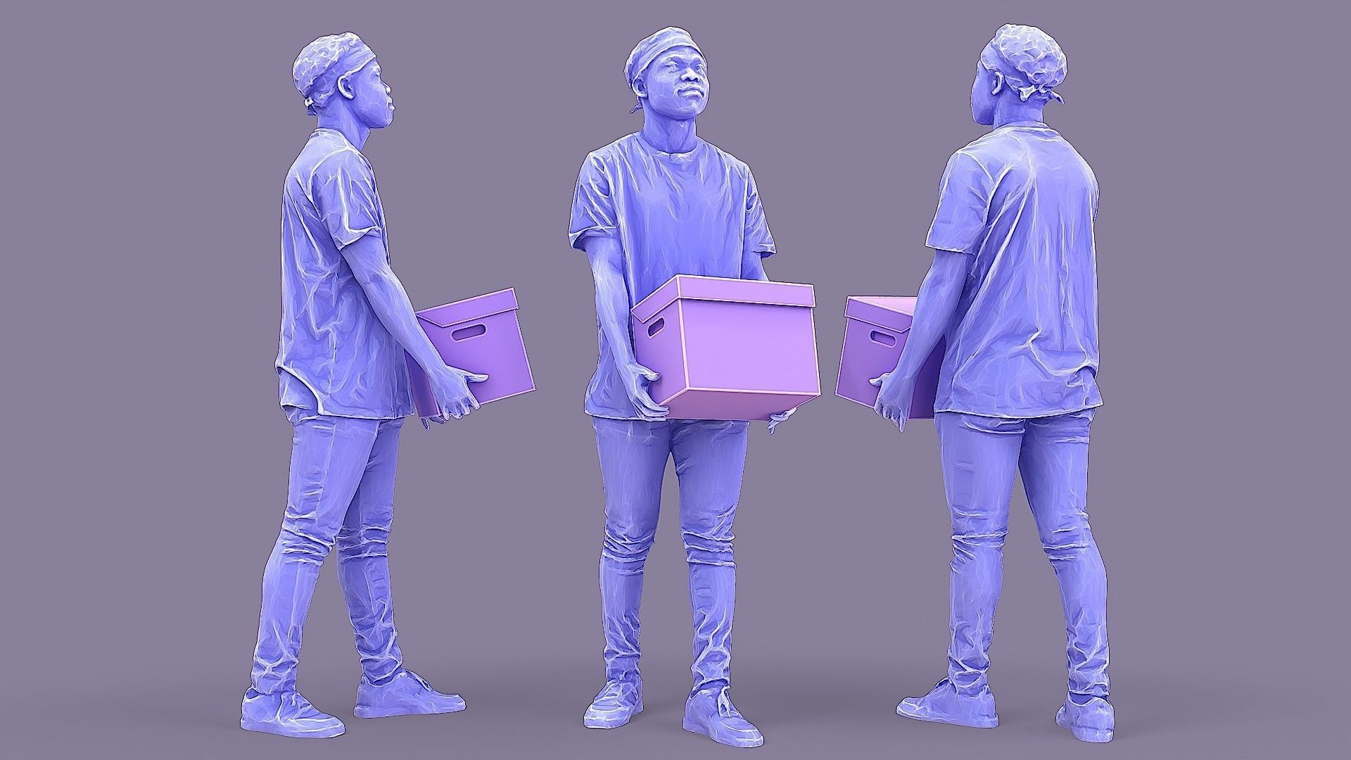 Buddy with Box 3D model_2