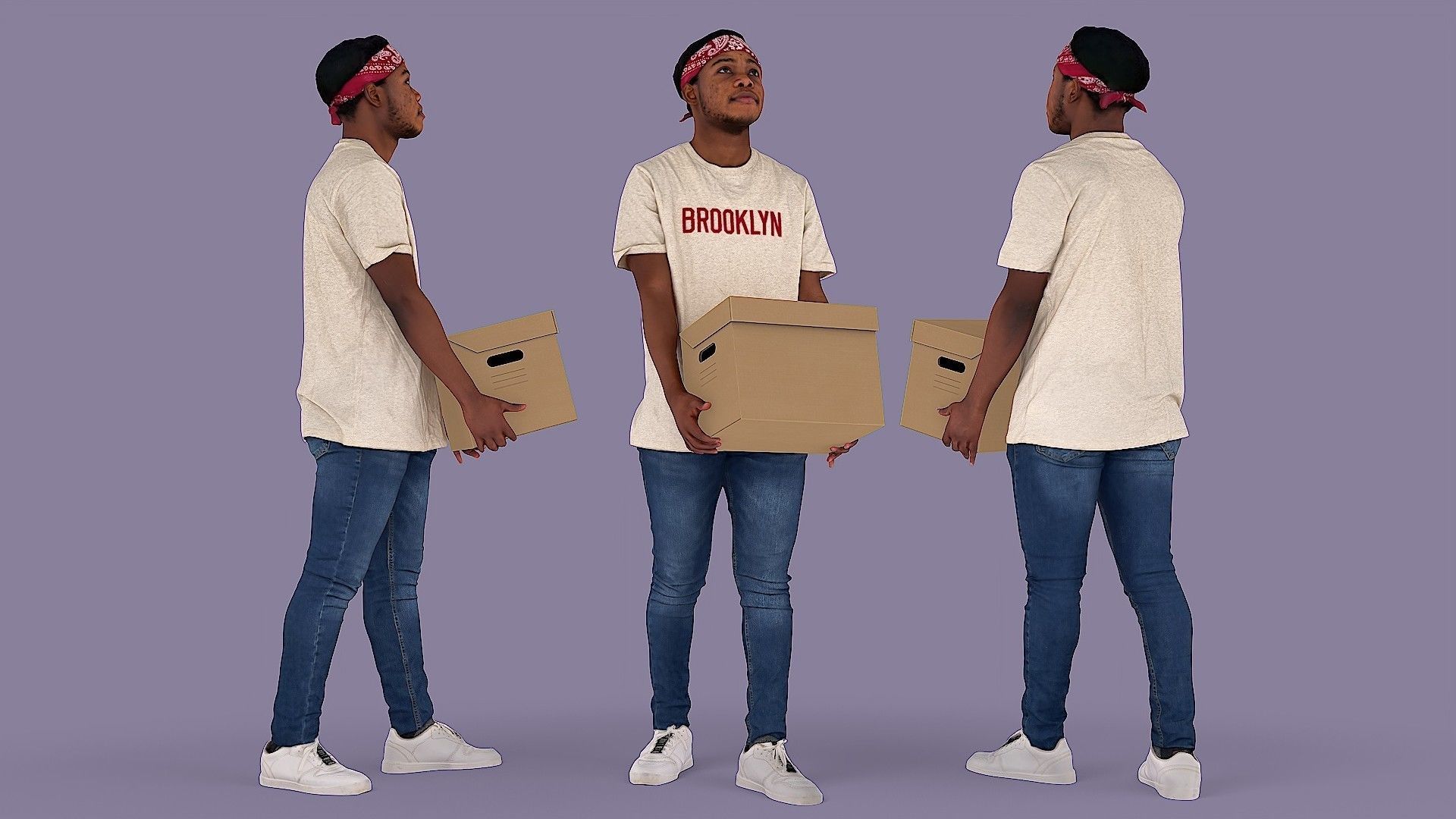 Buddy with Box 3D model_1