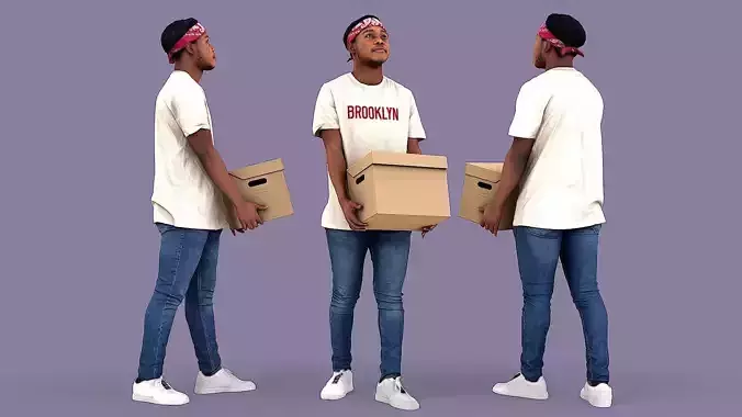 Buddy with Box 3D model