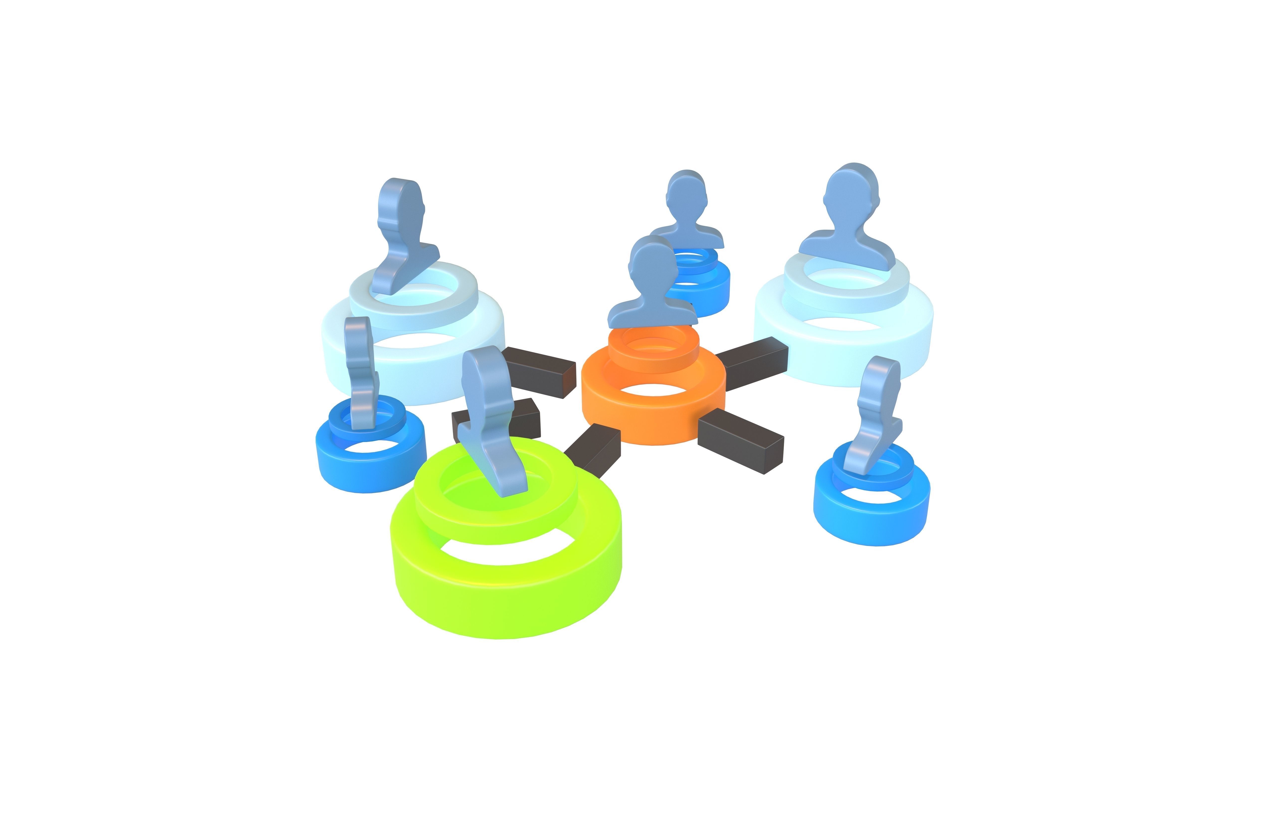 Network Connection Icon v2 002 Low-poly 3D model_1