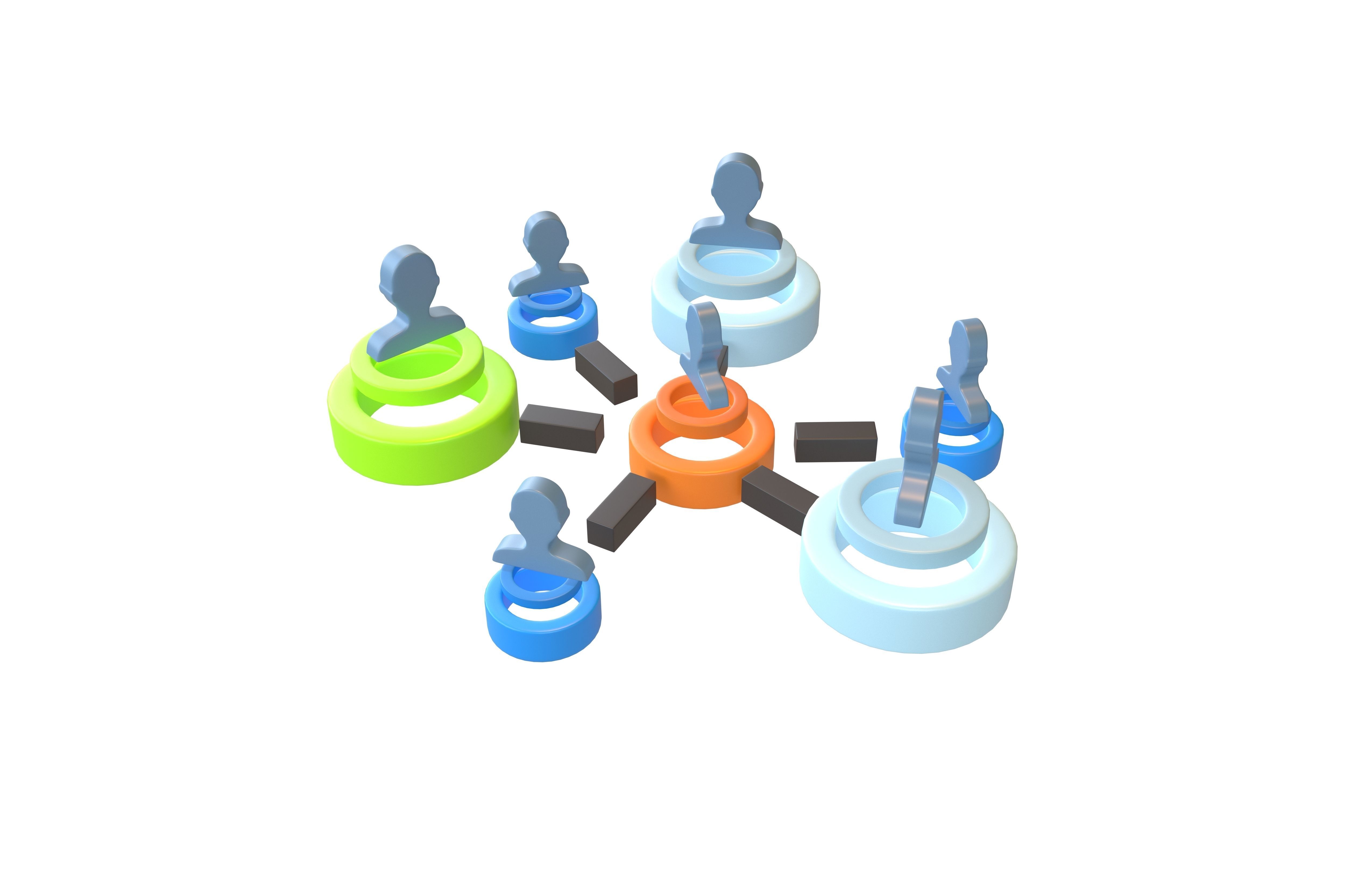 Network Connection Icon v2 002 Low-poly 3D model_2