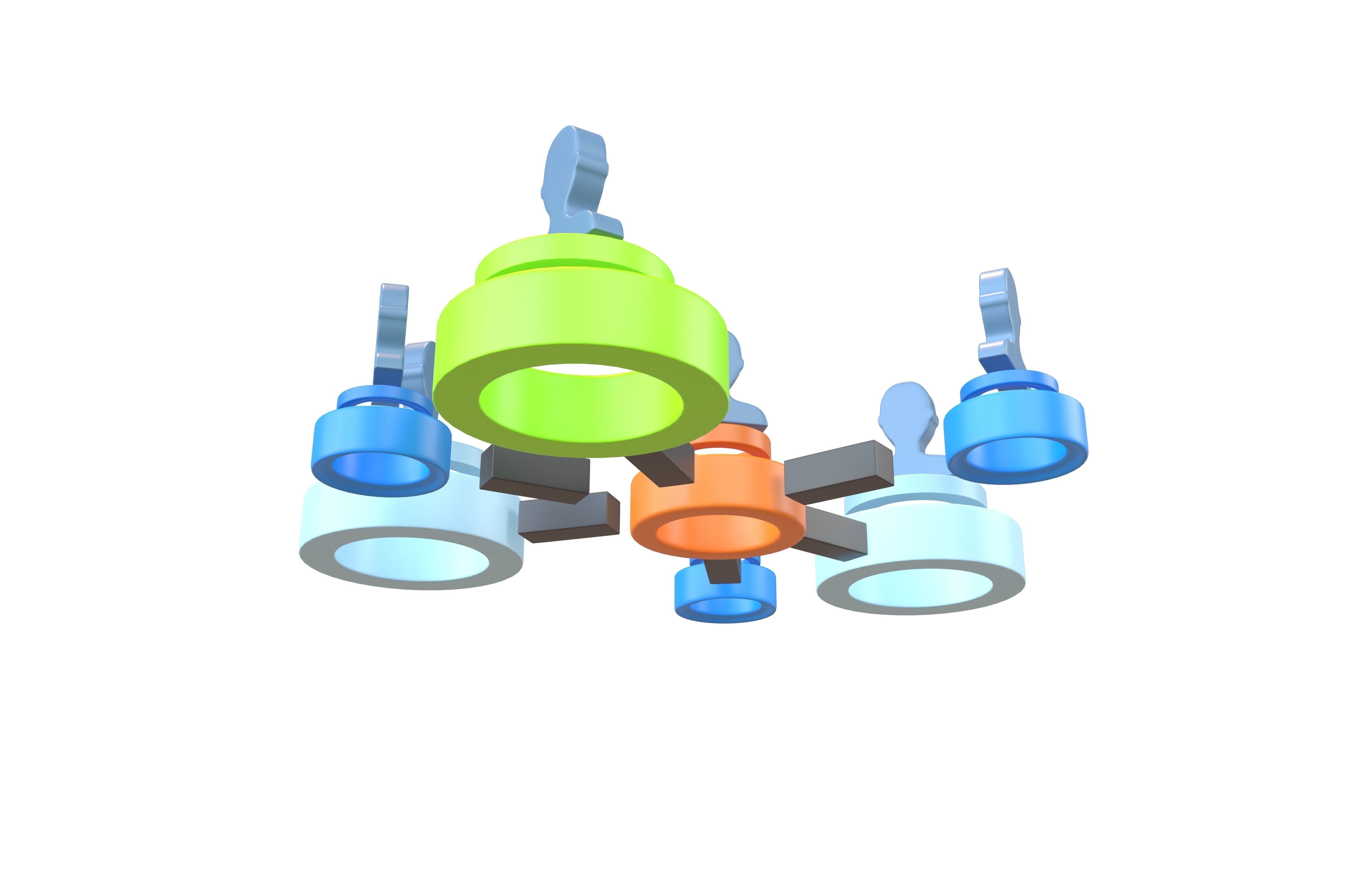 Network Connection Icon v2 002 Low-poly 3D model_3