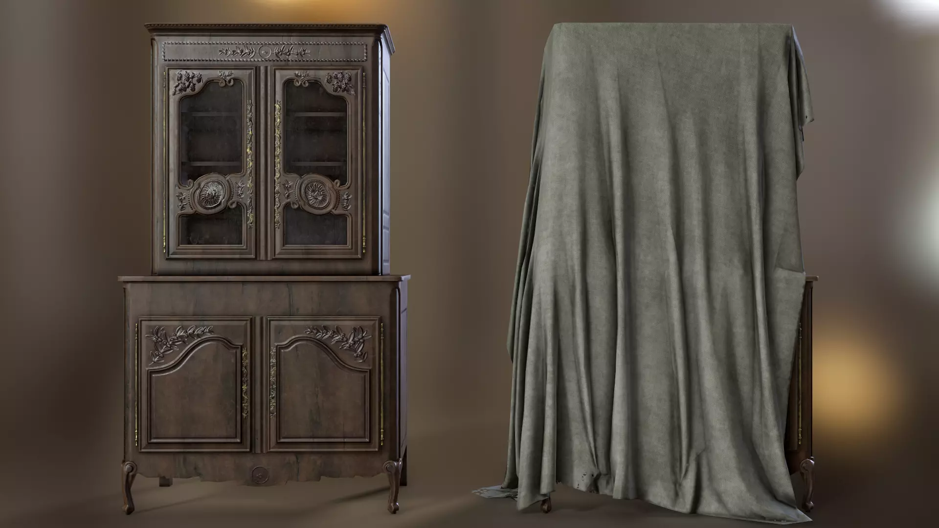 Classic cabinet Low-poly 3D model