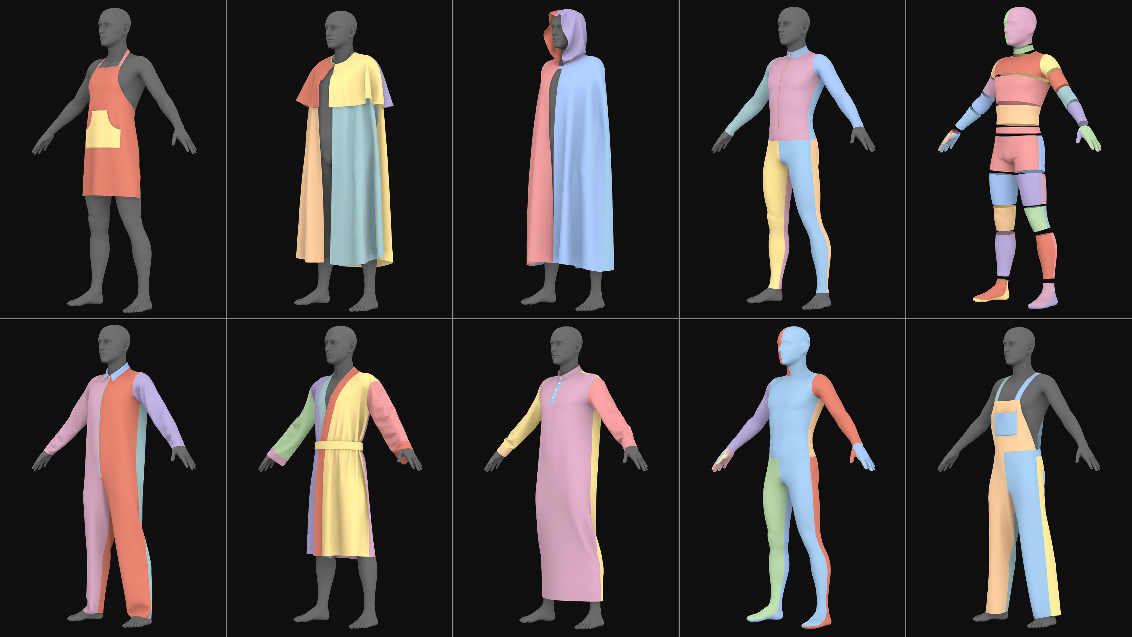 Female and male basic clothes pack MD Clo 3D zprj obj 3D model_13