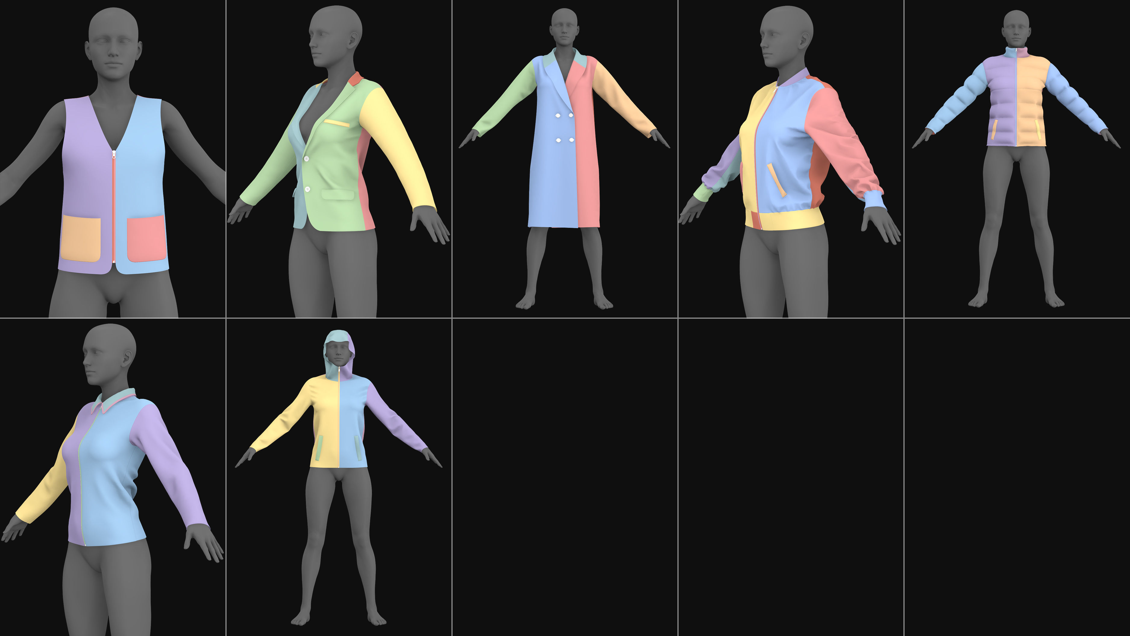 Female and male basic clothes pack MD Clo 3D zprj obj 3D model_9