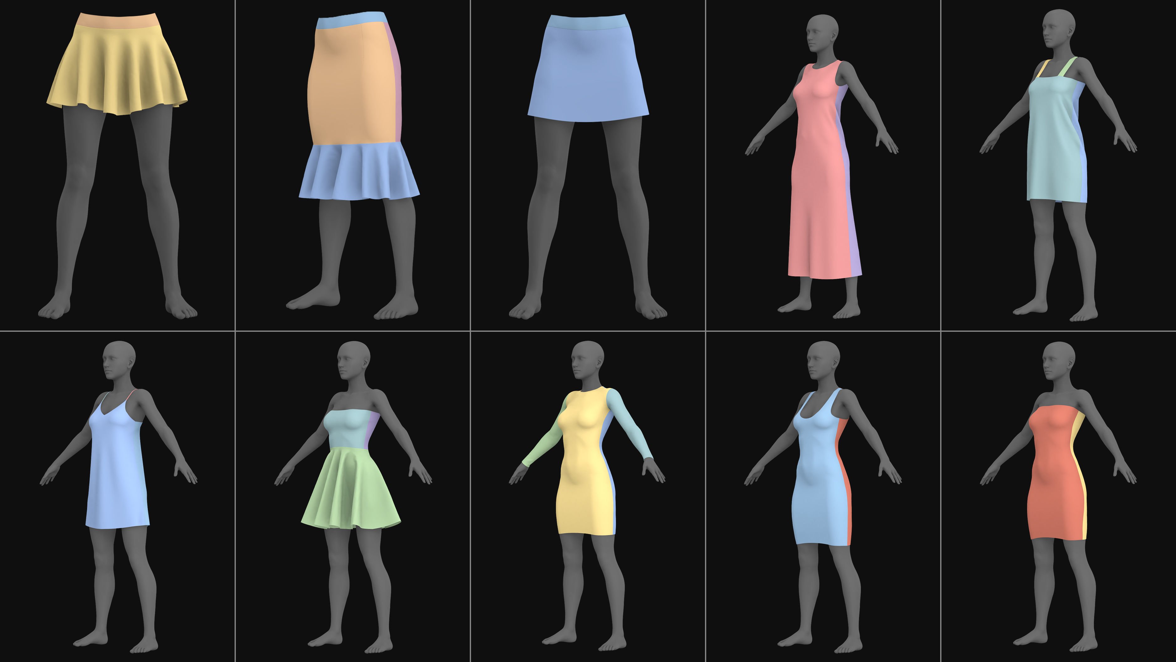 Female and male basic clothes pack MD Clo 3D zprj obj 3D model_2