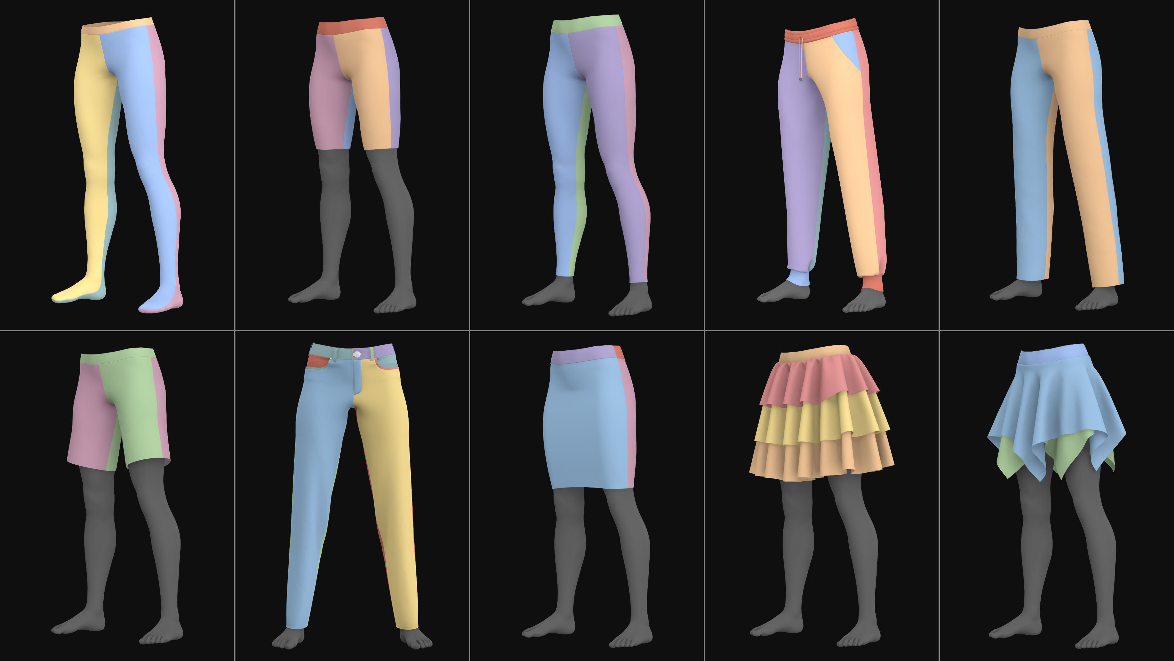 Female and male basic clothes pack MD Clo 3D zprj obj 3D model_1