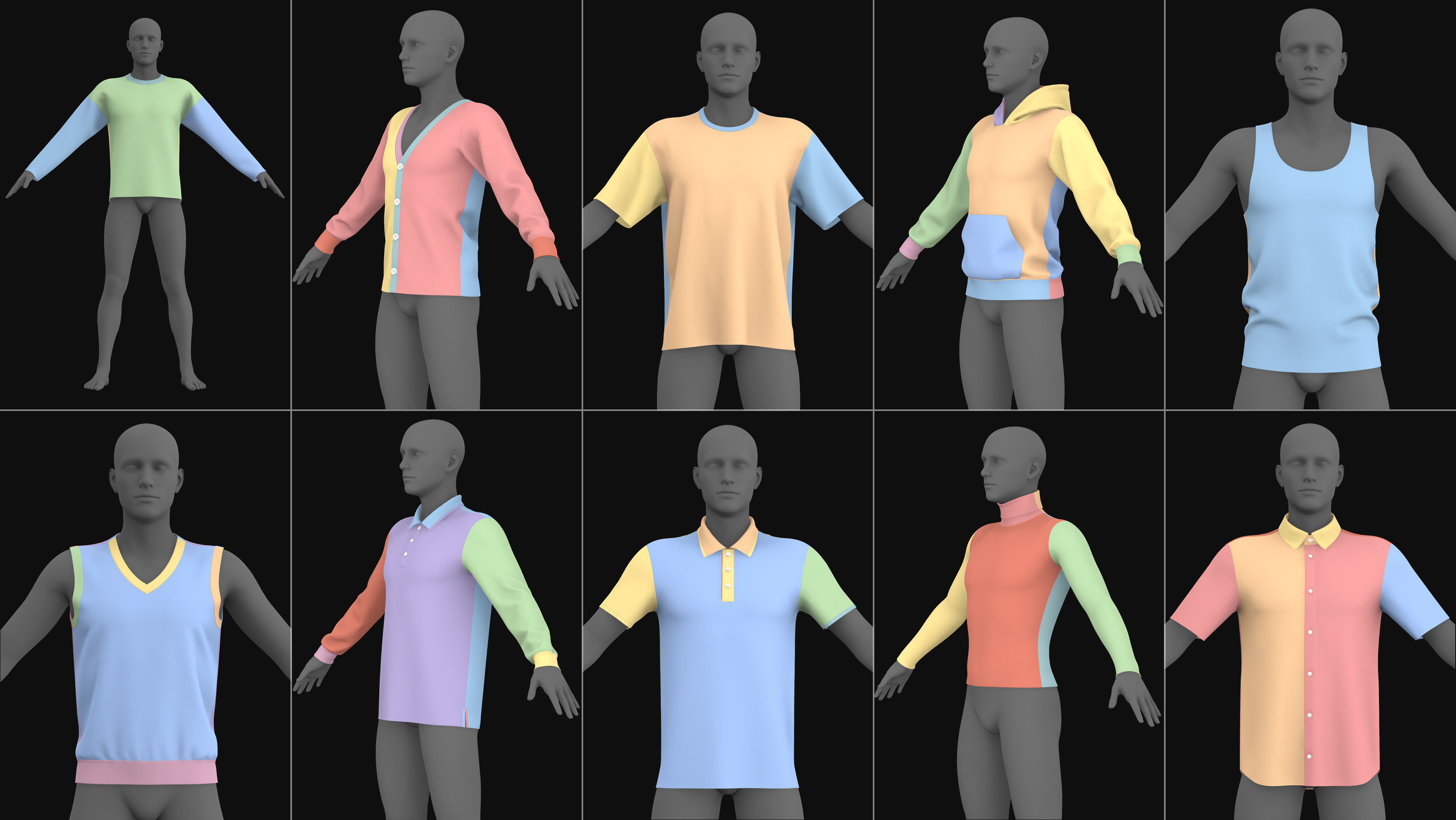 Female and male basic clothes pack MD Clo 3D zprj obj 3D model_15
