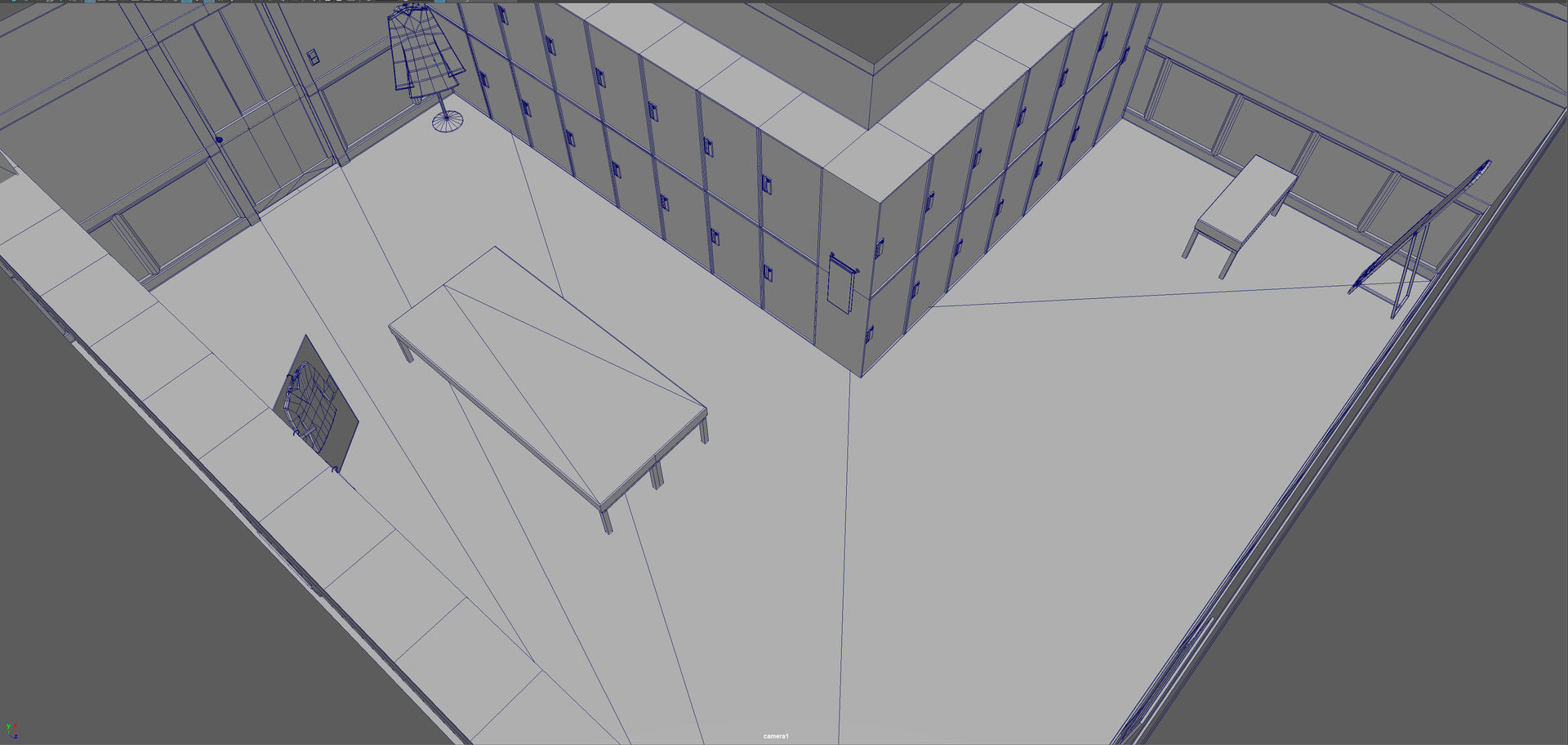 Locker Room model Low-poly 3D model_8