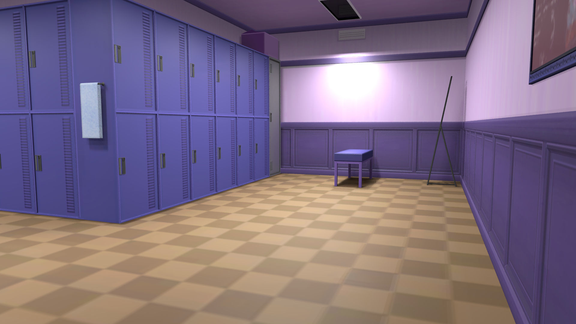 Locker Room model Low-poly 3D model_1