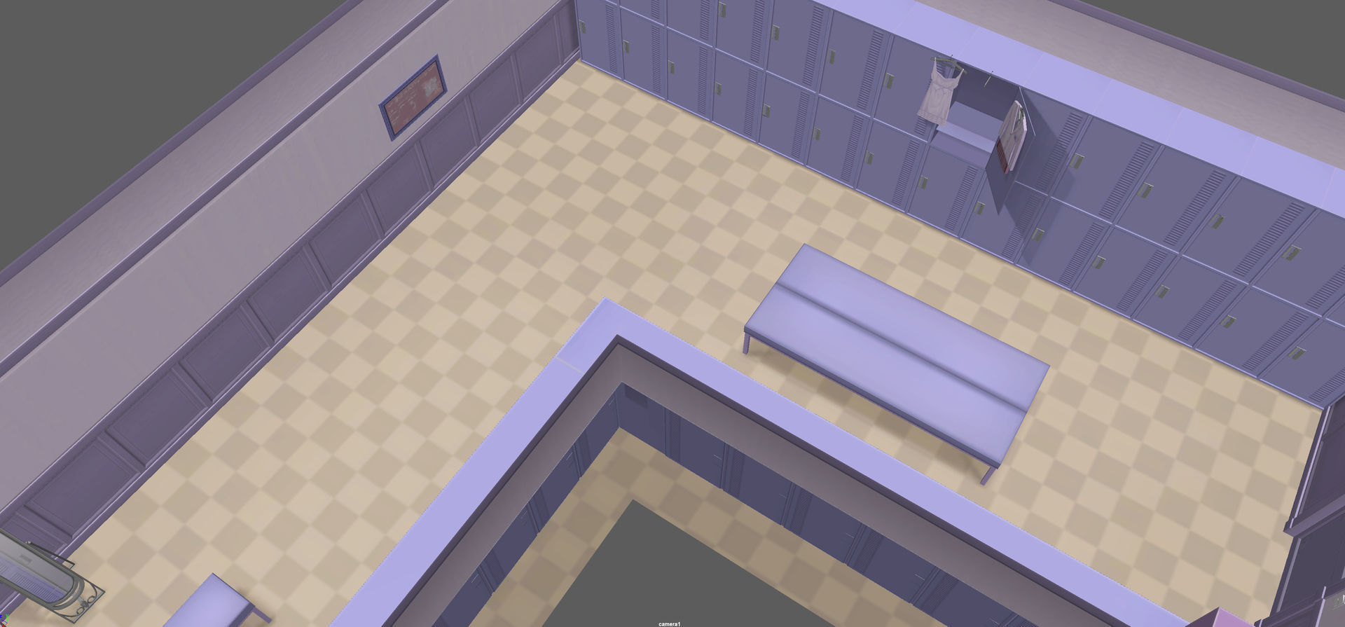 Locker Room model Low-poly 3D model_5