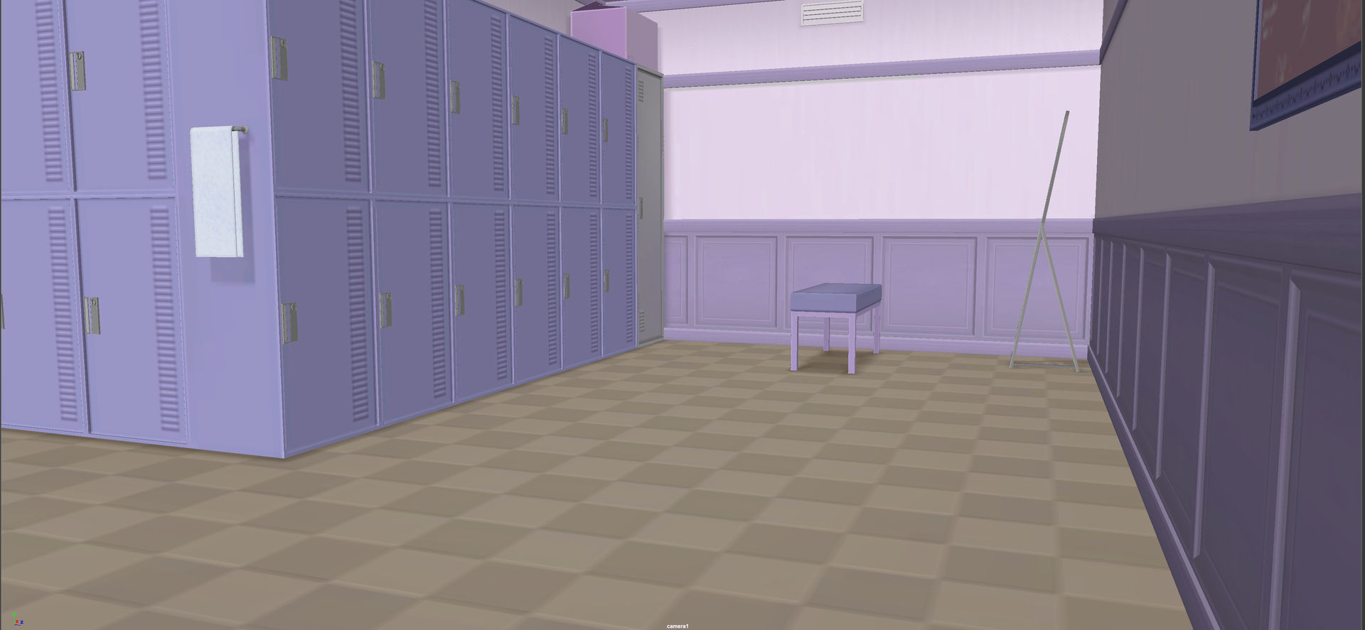 Locker Room model Low-poly 3D model_6