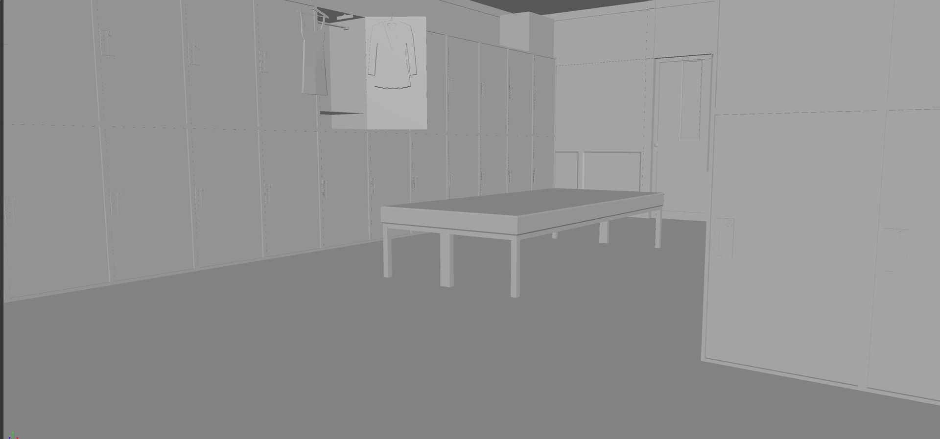Locker Room model Low-poly 3D model_7