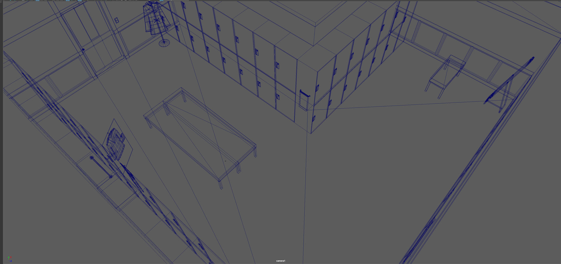 Locker Room model Low-poly 3D model_9