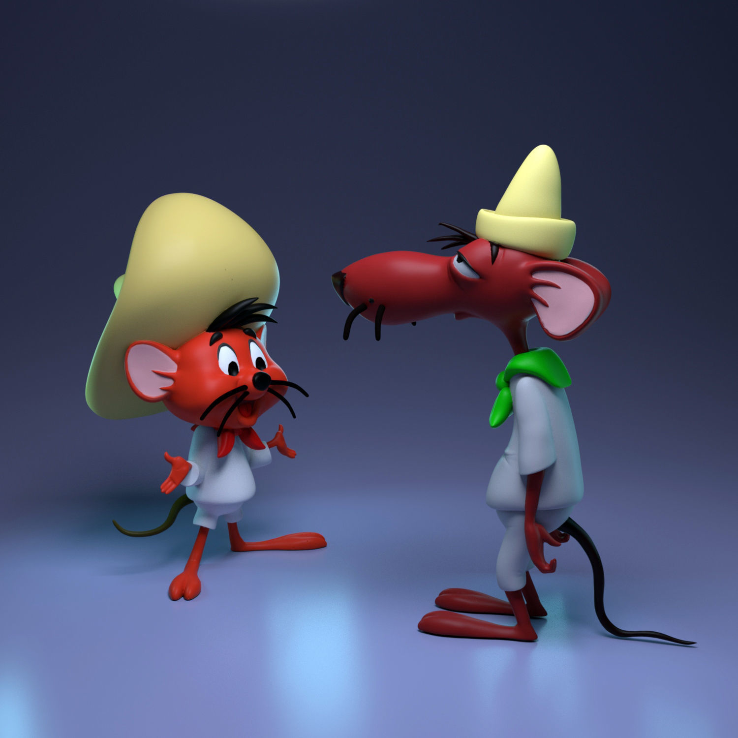 Speedy Gonzales and Slowpoke 3D print model_1