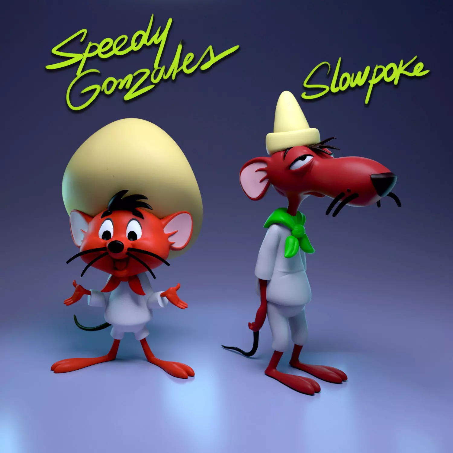 Speedy Gonzales and Slowpoke 3D print model_0