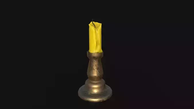 candle 3d model low poly