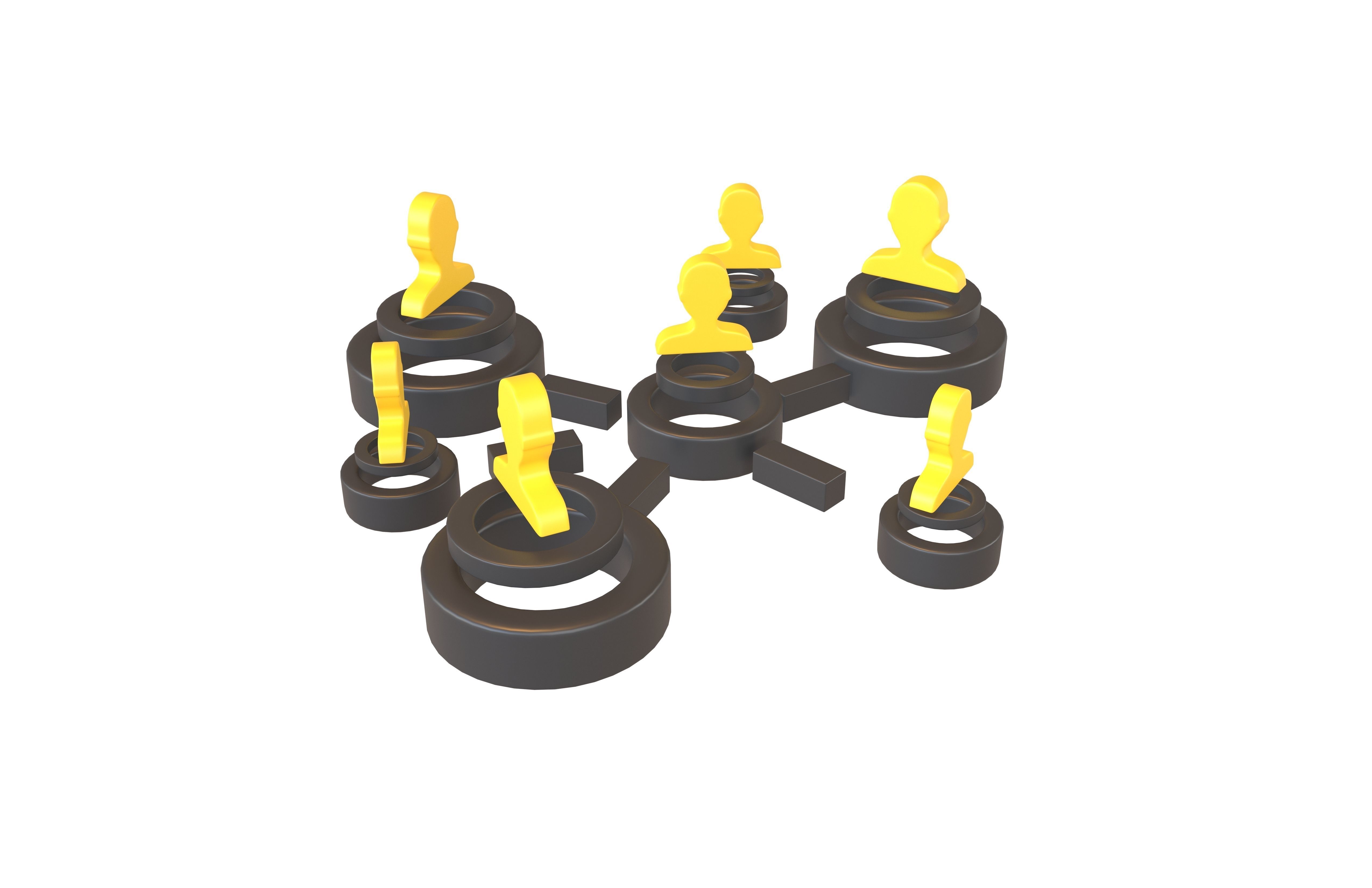 Network Connection Icon v2 004 Low-poly 3D model_1