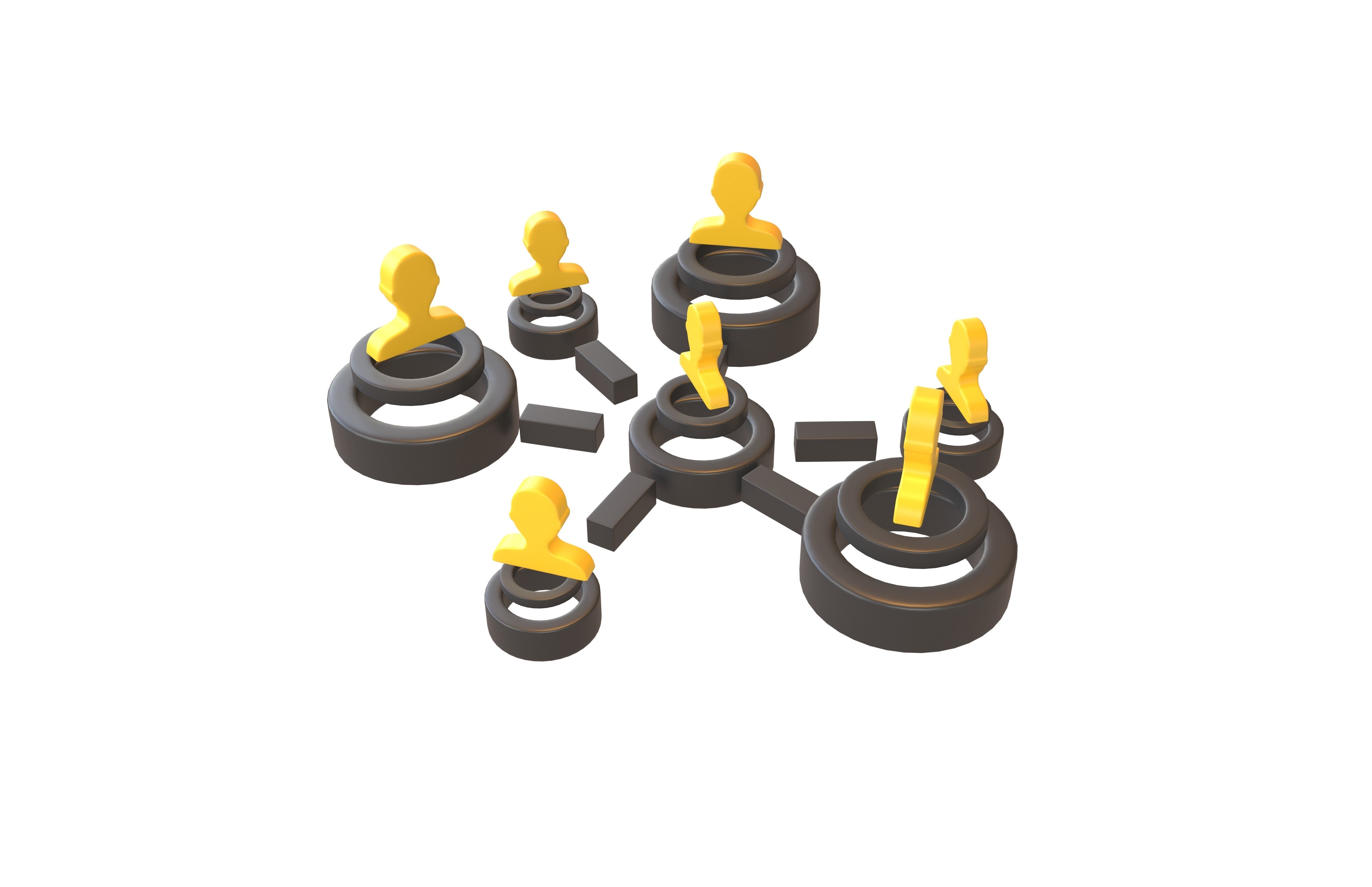 Network Connection Icon v2 004 Low-poly 3D model_2