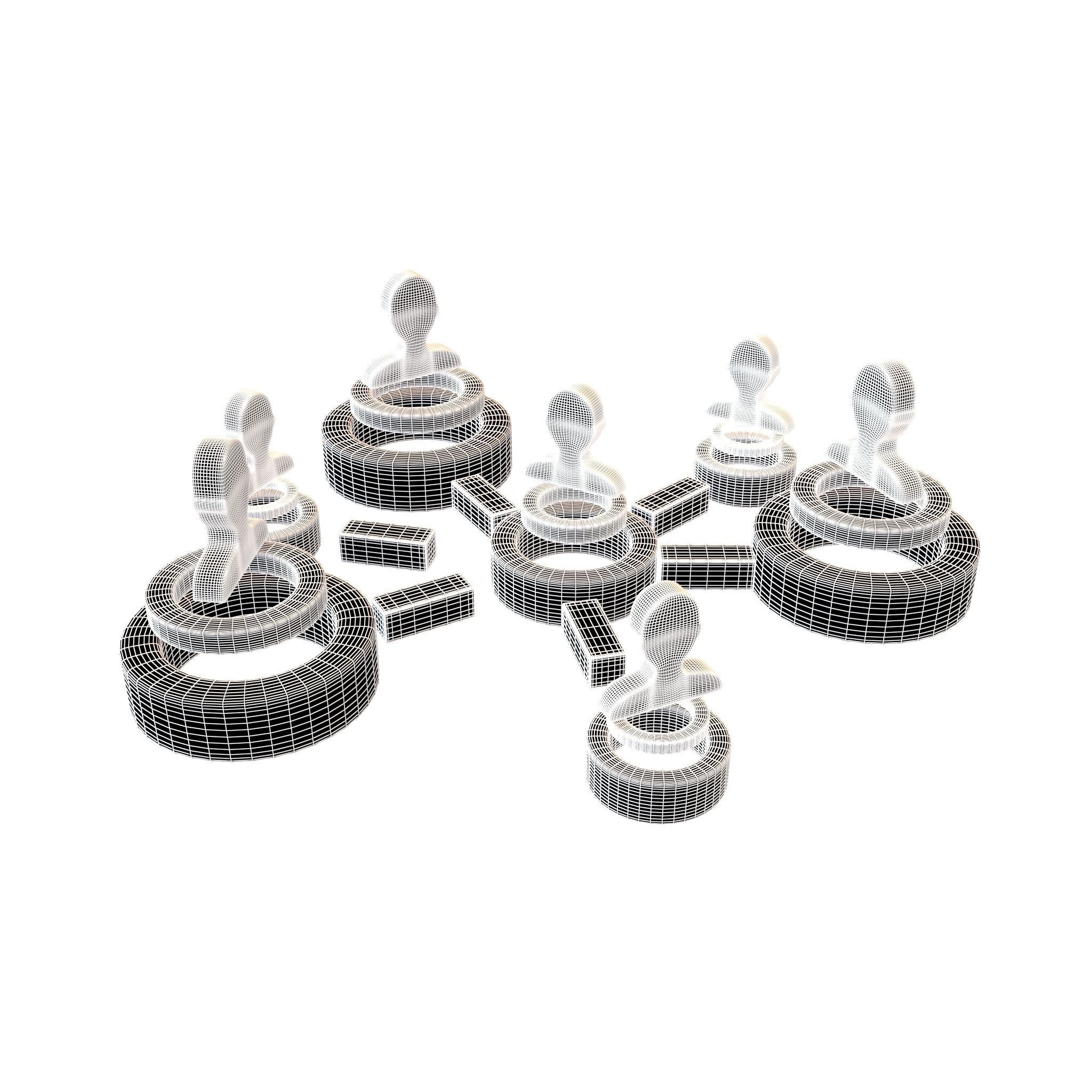 Network Connection Icon v2 004 Low-poly 3D model_6