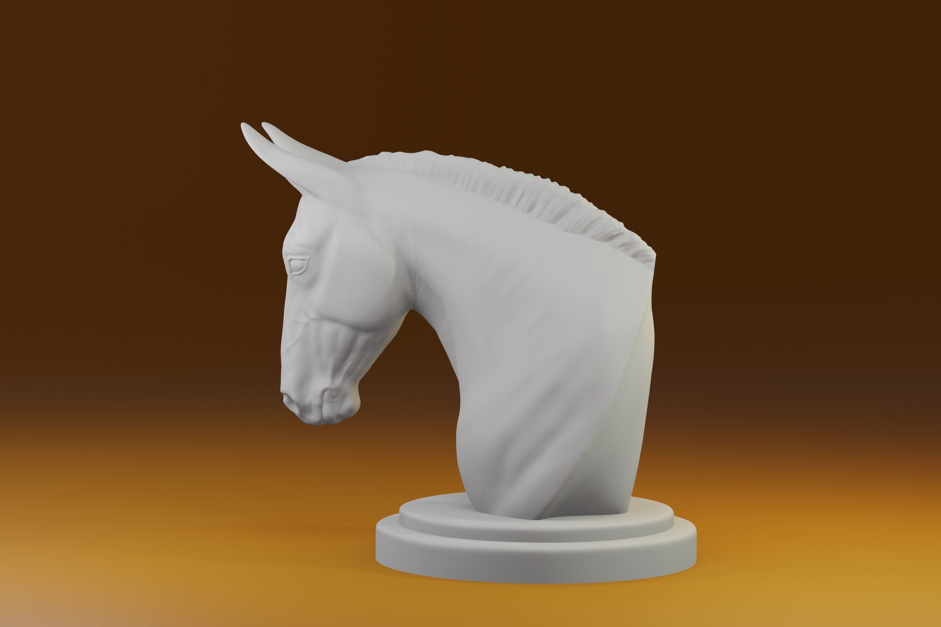 Mule Equidae Equus  donkey bust for printing 3D print model_2