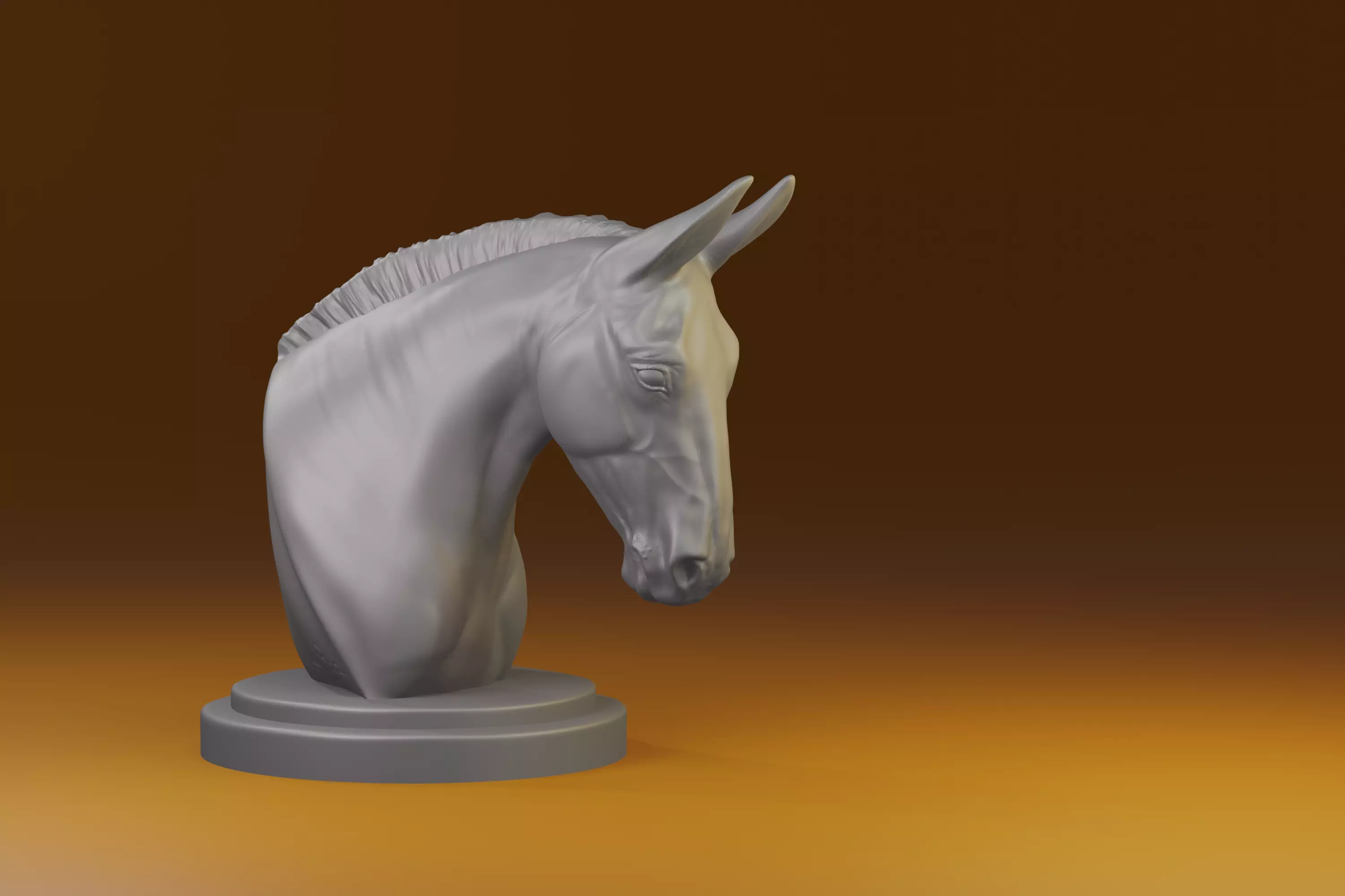 Mule Equidae Equus  donkey bust for printing 3D print model_0