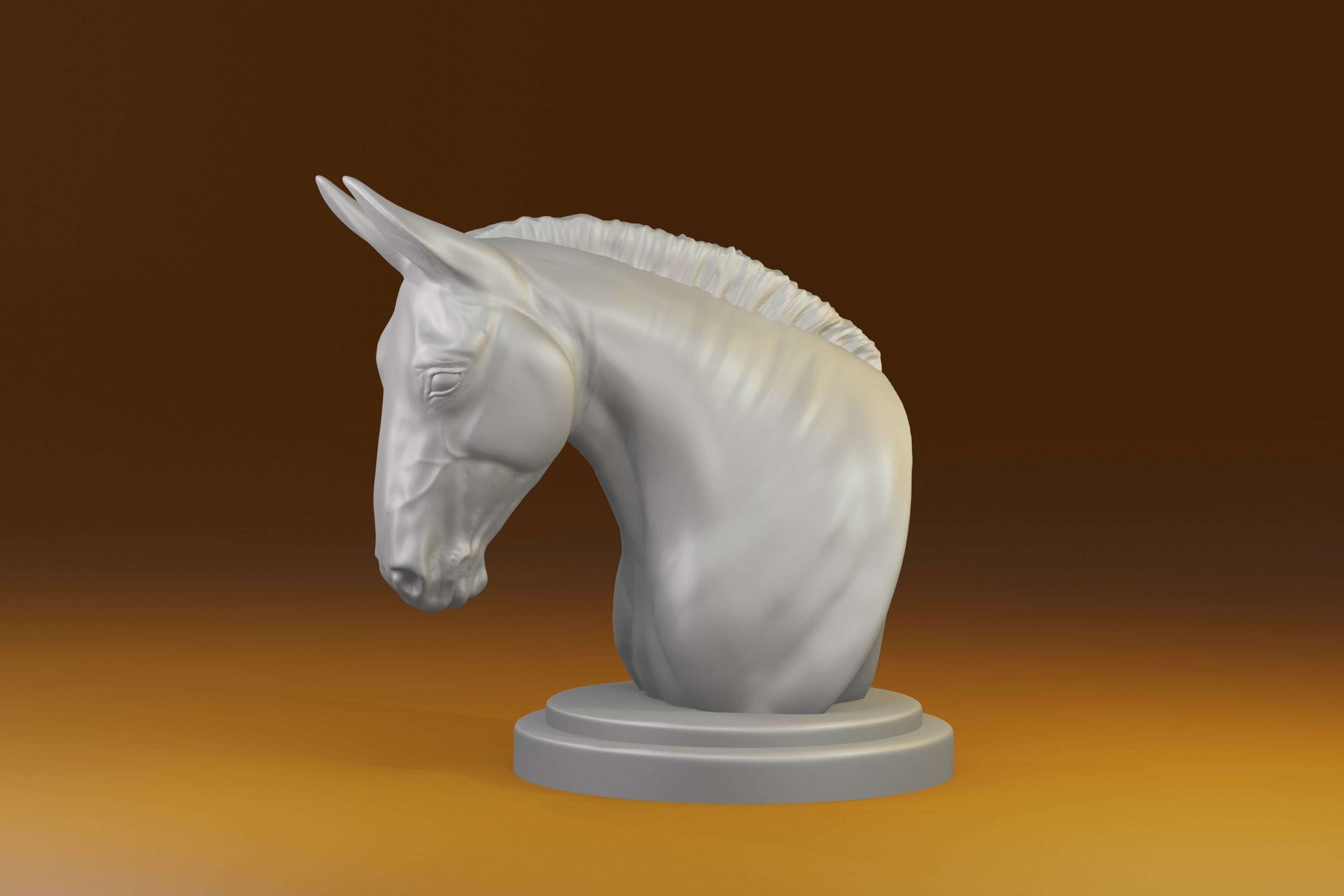 Mule Equidae Equus  donkey bust for printing 3D print model_5