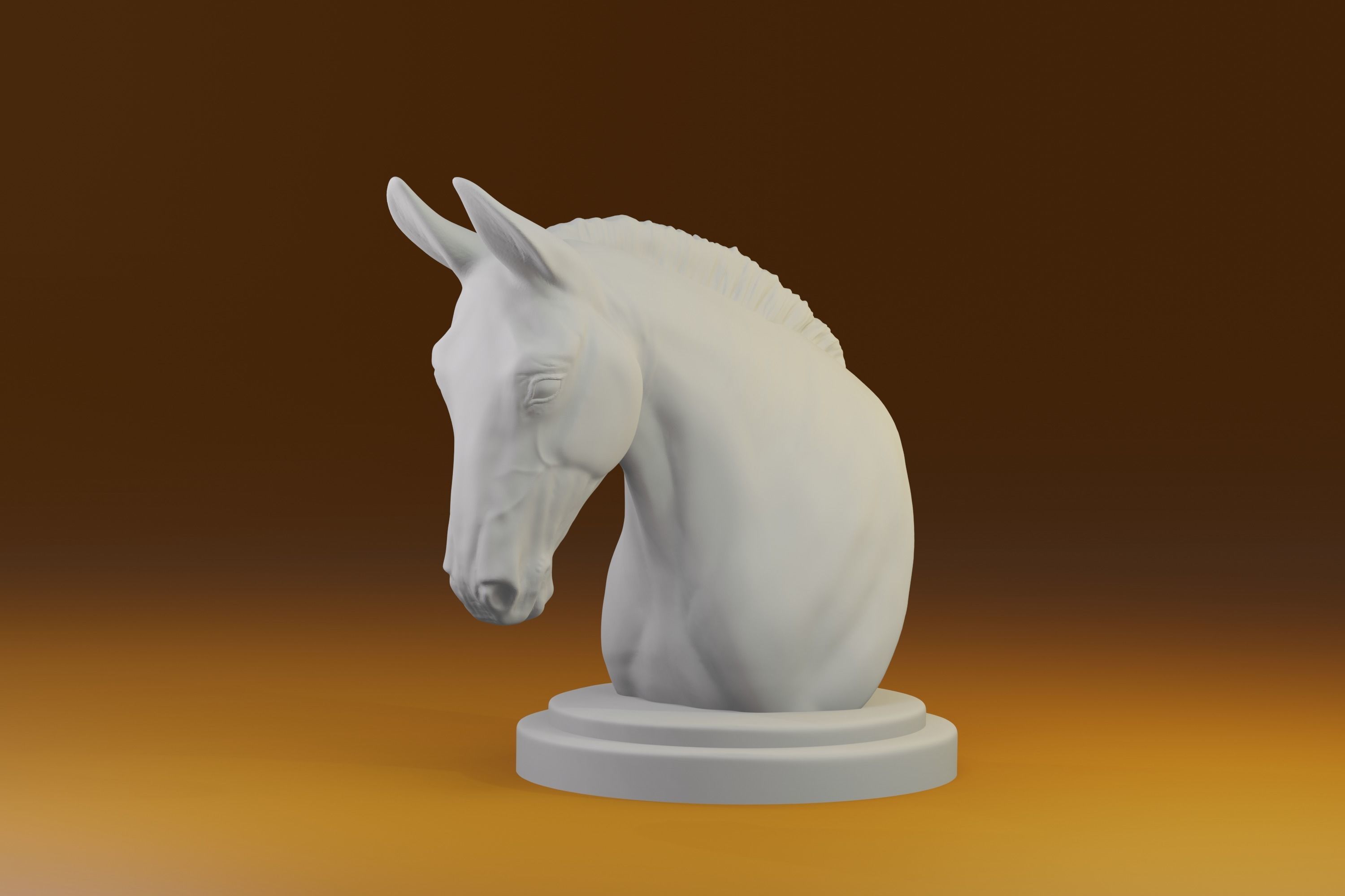 Mule Equidae Equus  donkey bust for printing 3D print model_3
