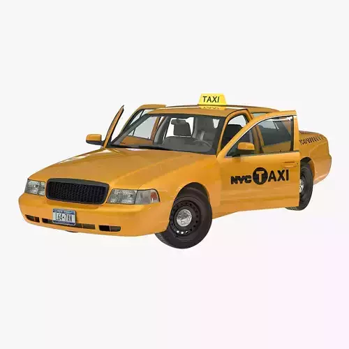 Generic Yellow Taxi Rigged 3D model