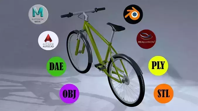 BICYCLE Low-poly 3D model