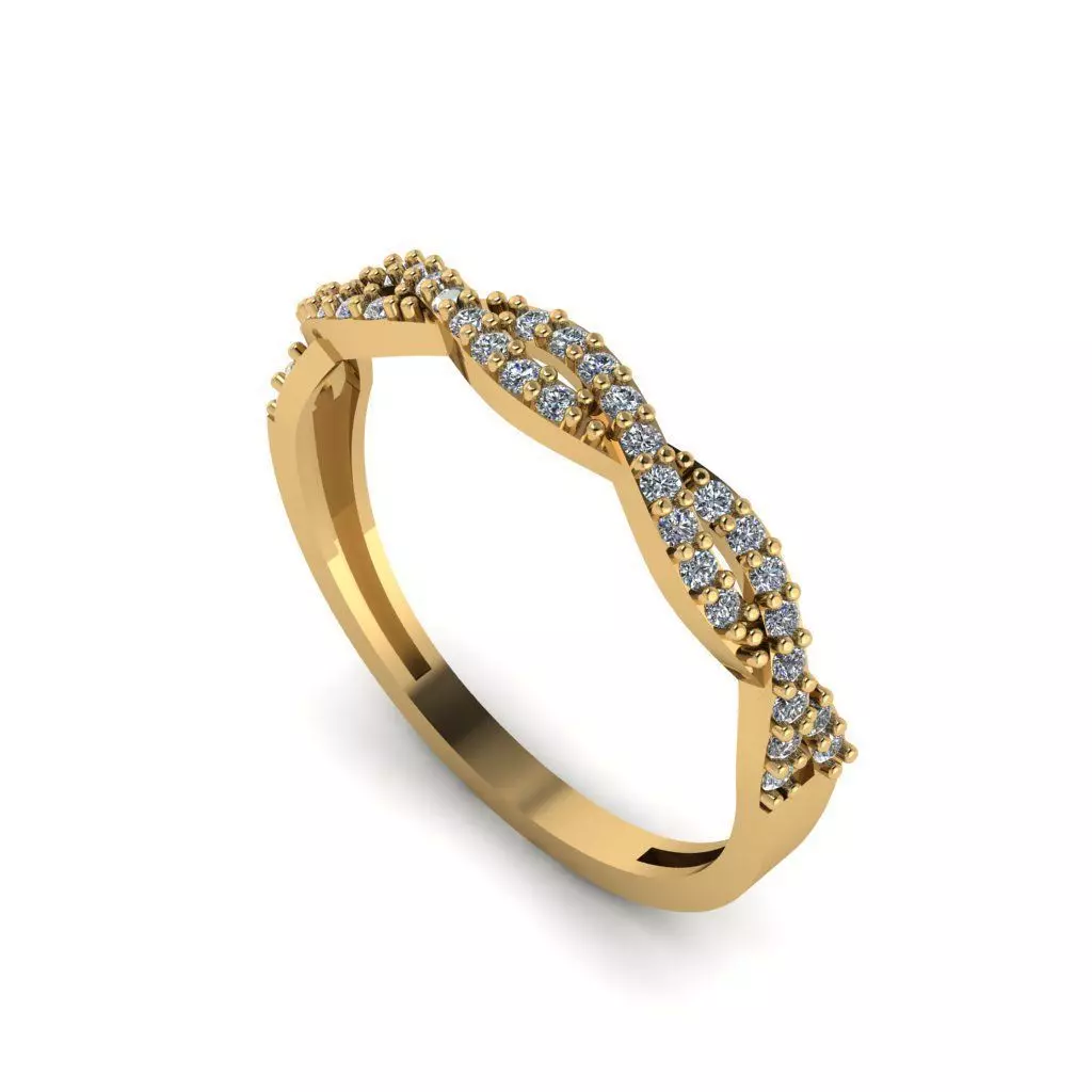 wedding ring twist 3D print model_0