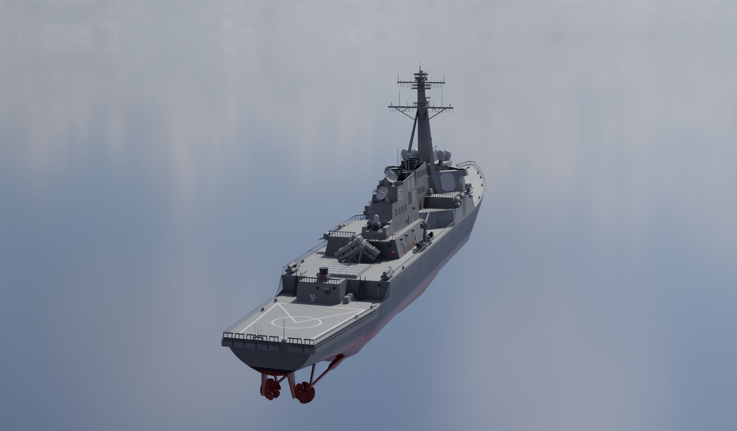 USS Arleigh Burke DDG 51 Low-poly 3D model_14