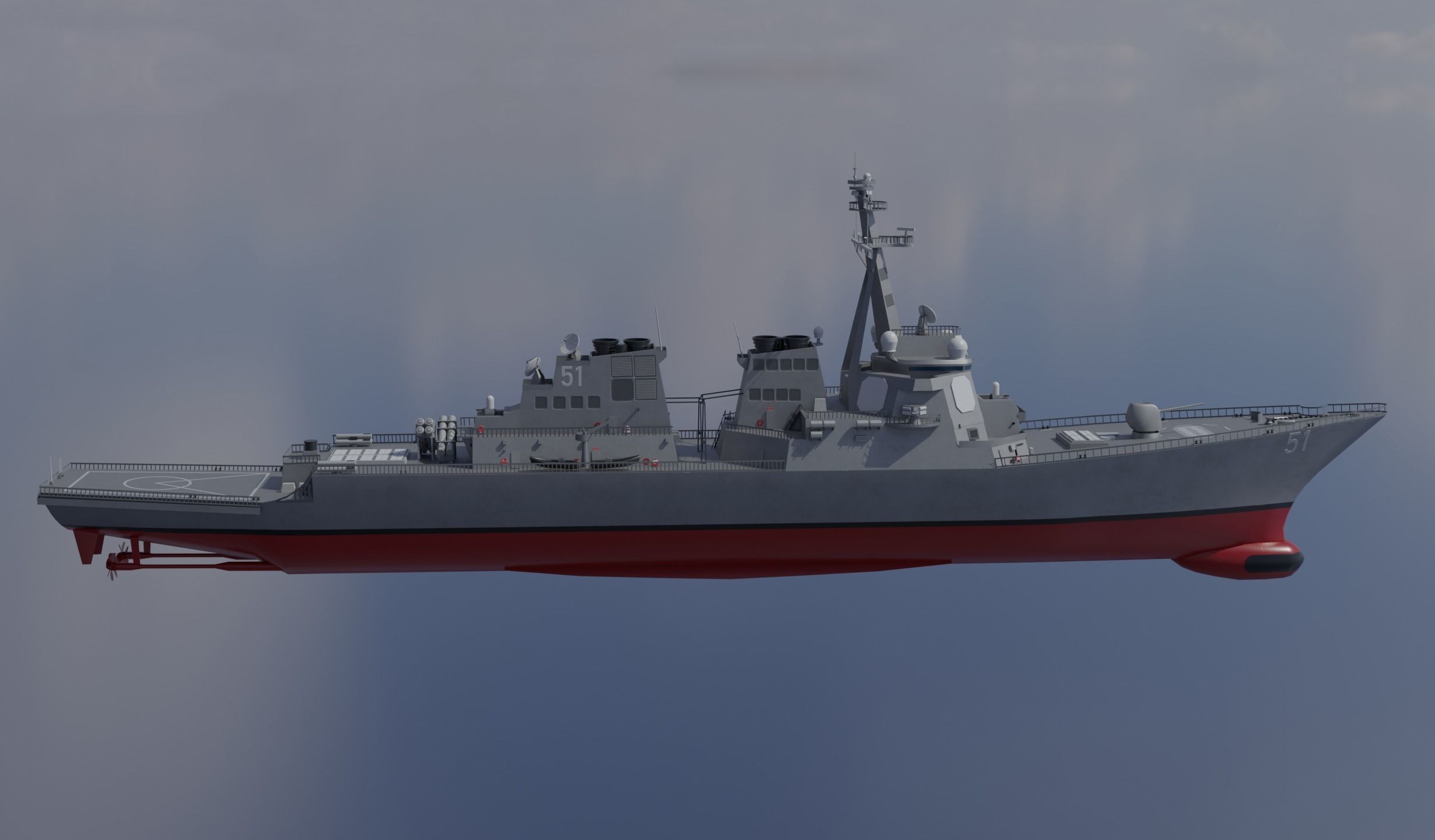 USS Arleigh Burke DDG 51 Low-poly 3D model_9