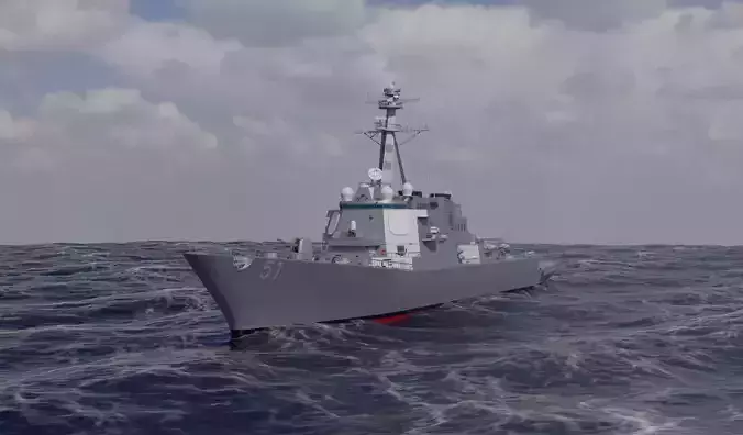 USS Arleigh Burke DDG 51 Low-poly 3D model