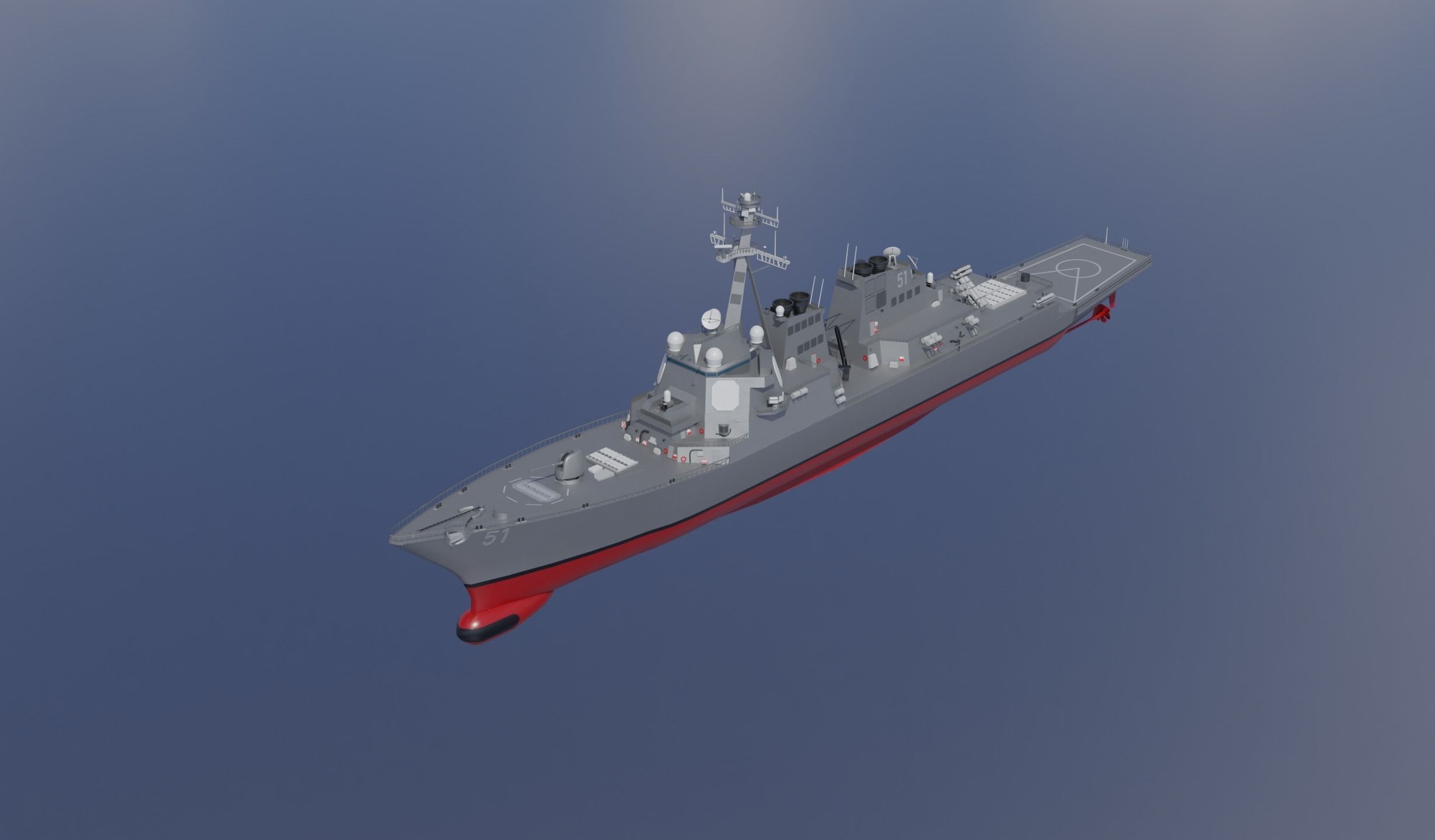 USS Arleigh Burke DDG 51 Low-poly 3D model_2
