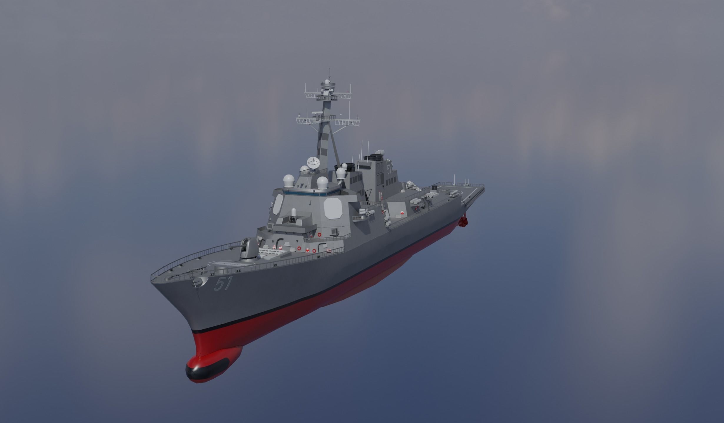 USS Arleigh Burke DDG 51 Low-poly 3D model_7