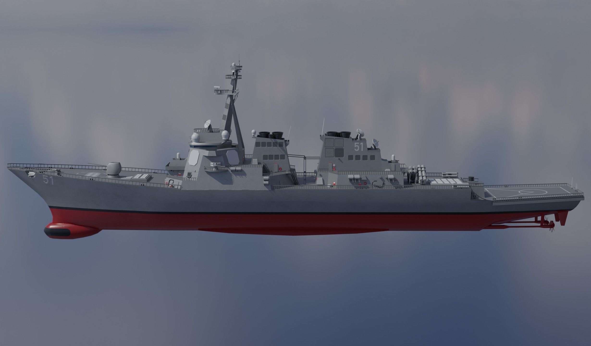 USS Arleigh Burke DDG 51 Low-poly 3D model_4